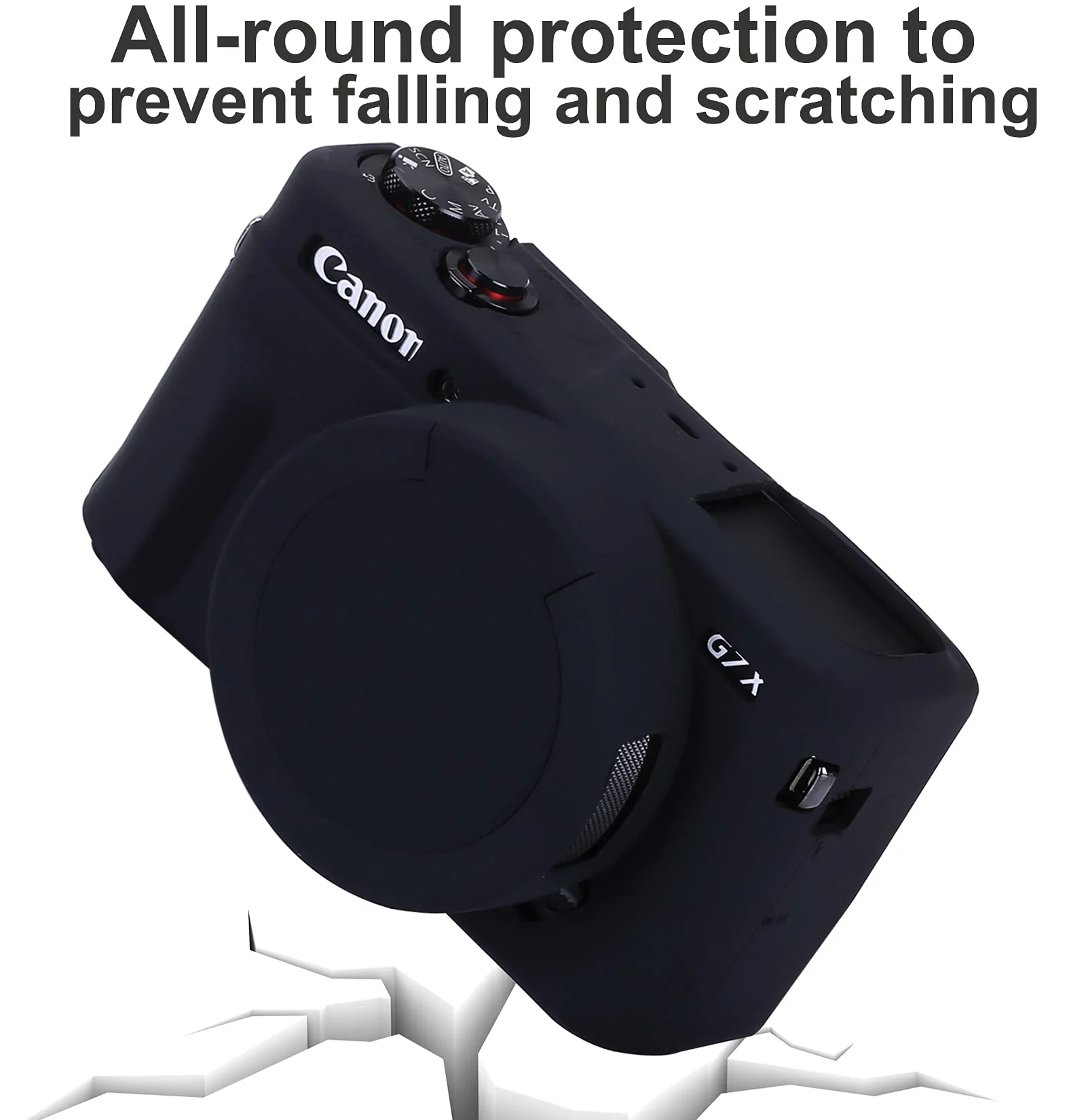 Pocoukate Camera Body Case for Canon G7X /G7X Mark II Silicone Case Cover with Optical 9H Hardness 0.3mm Ultra-Thin DSLR Camera Screen Protector - Image 2