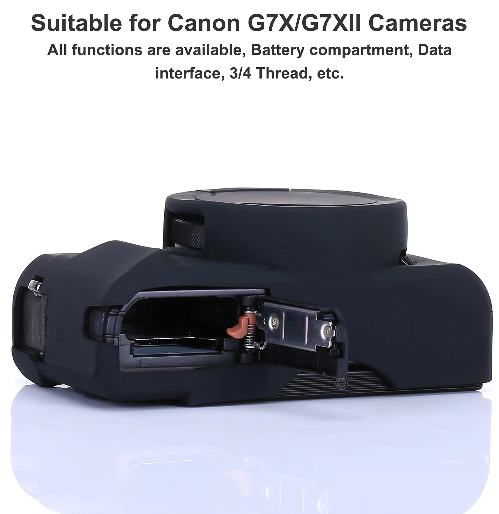 Pocoukate Camera Body Case for Canon G7X /G7X Mark II Silicone Case Cover with Optical 9H Hardness 0.3mm Ultra-Thin DSLR Camera Screen Protector - Image 3