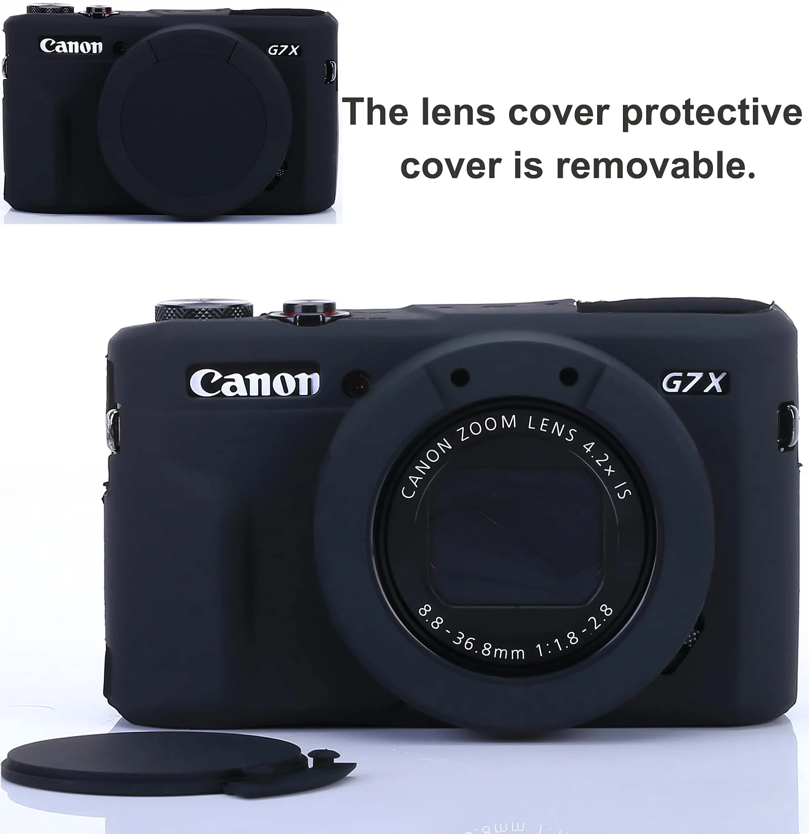 Pocoukate Camera Body Case for Canon G7X /G7X Mark II Silicone Case Cover with Optical 9H Hardness 0.3mm Ultra-Thin DSLR Camera Screen Protector - Image 4