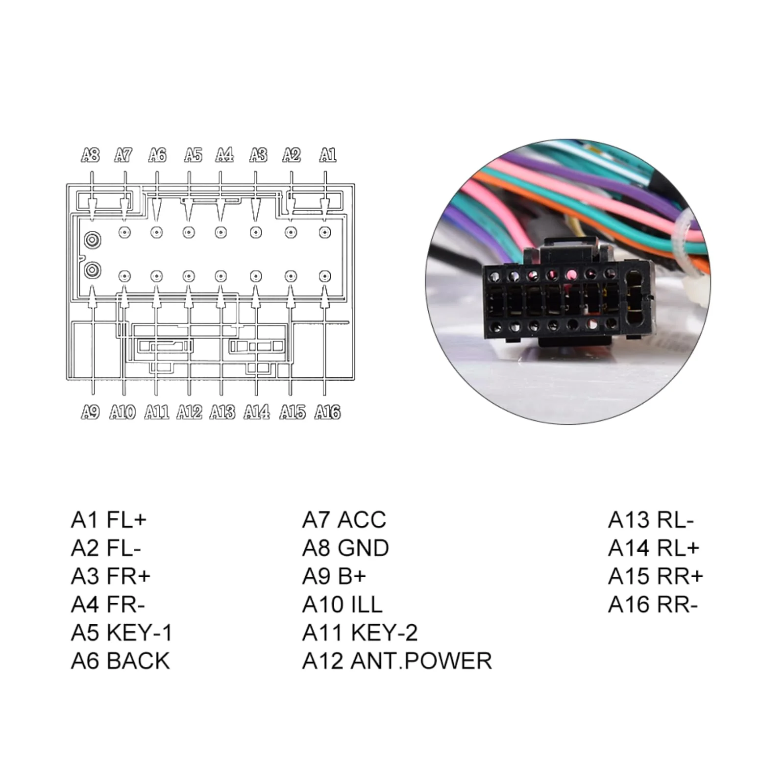 podofo Radio Wiring Harness 16 pin Compatible with Toyota Camry Corolla RAV4 Tundra Highlander Vios Yaris Sienna Hilux Prado Fortuner Wire Harness Adapter with Canbus for Toyota Aftermarket Radio - Image 3