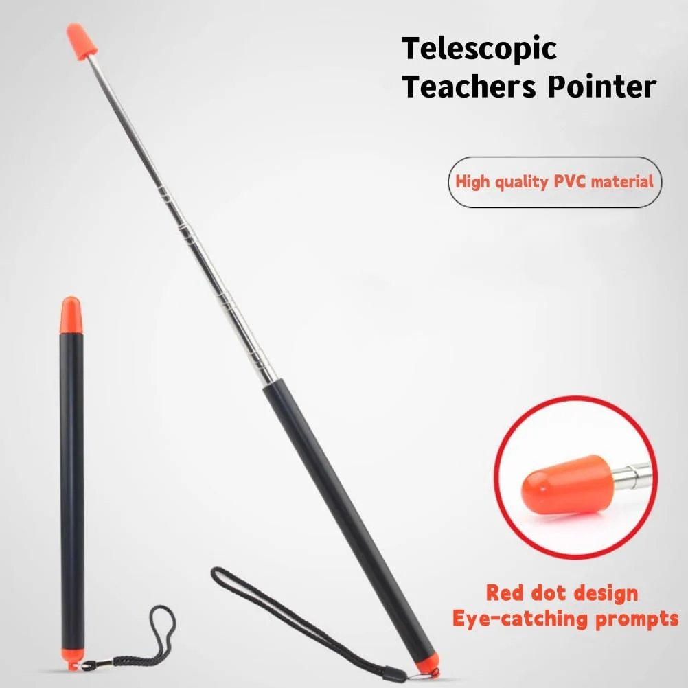 Pointer Sticks,Extendable Pointer,Hand Pointer Classroom Pointer for Teacher,Telescopic Teacher Pointer Retractable Pointer Hand Pointer for Kids (1 PCS Extendable 39.4 Inch, Black) 1 PCS Extendable 39.4 Inch - Image 2