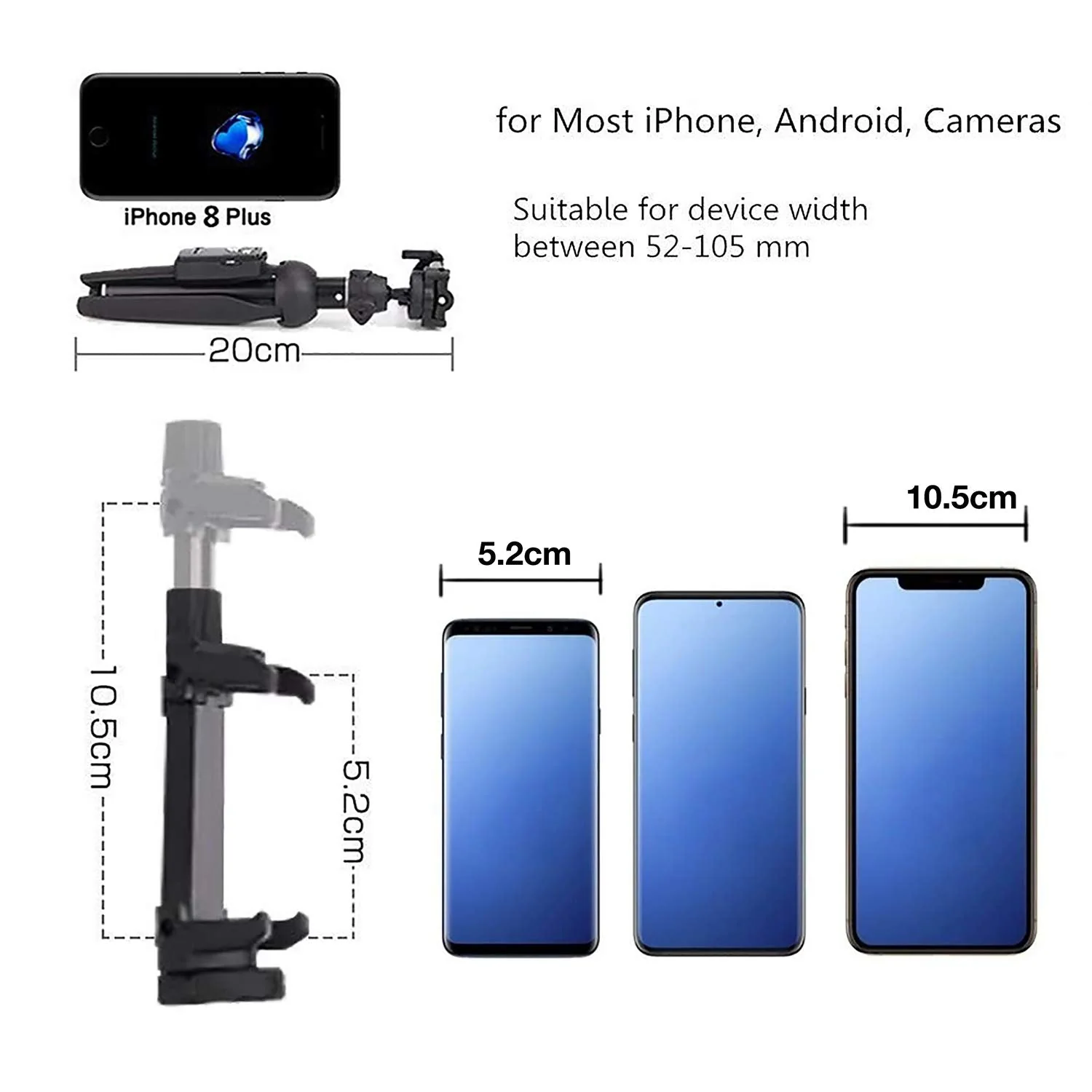 Portable 40 Inch Aluminum Alloy Selfie Stick Phone Tripod with Wireless Remote Shutter Compatible with iPhone 13 12 11 pro Xs Max Xr X 8 7 6 Plus, Android Samsung Smartphone - Image 4