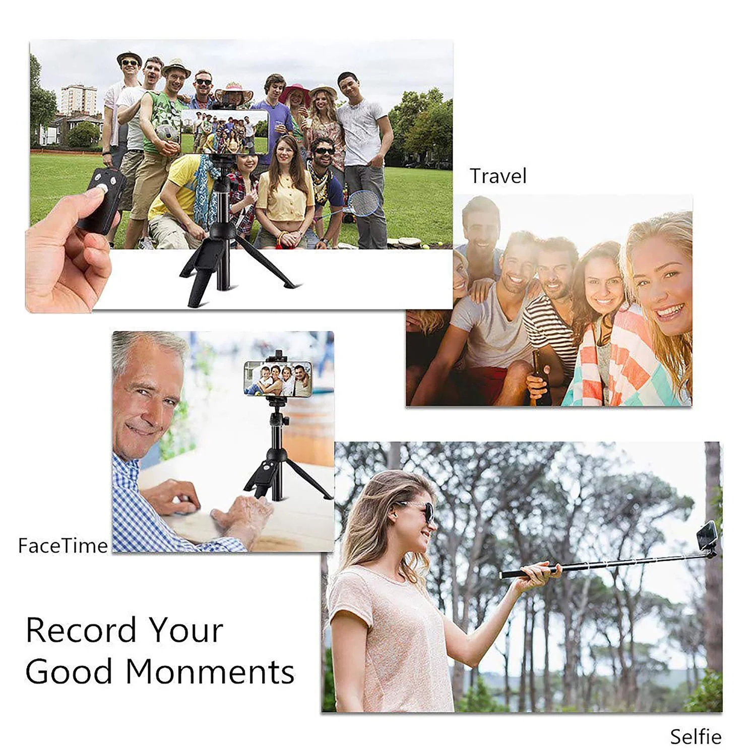 Portable 40 Inch Aluminum Alloy Selfie Stick Phone Tripod with Wireless Remote Shutter Compatible with iPhone 13 12 11 pro Xs Max Xr X 8 7 6 Plus, Android Samsung Smartphone - Image 7