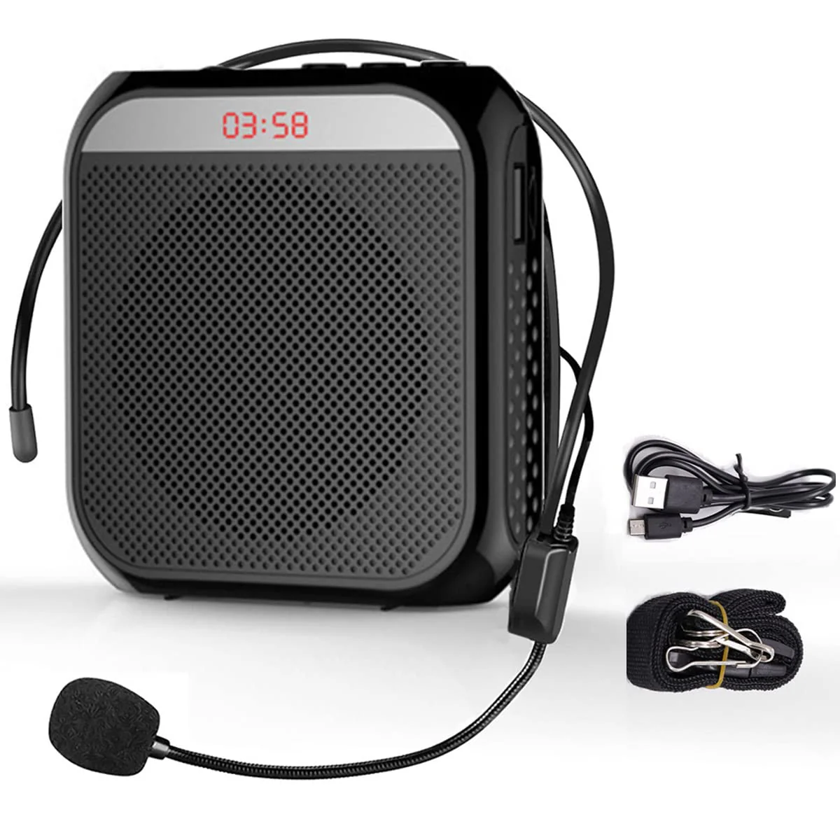 Portable Amplifier, Rechargeable Teacher Microphone, MiNi Amplifier System, Classroom Microphone, Tour Guide, Yoga Outdoor