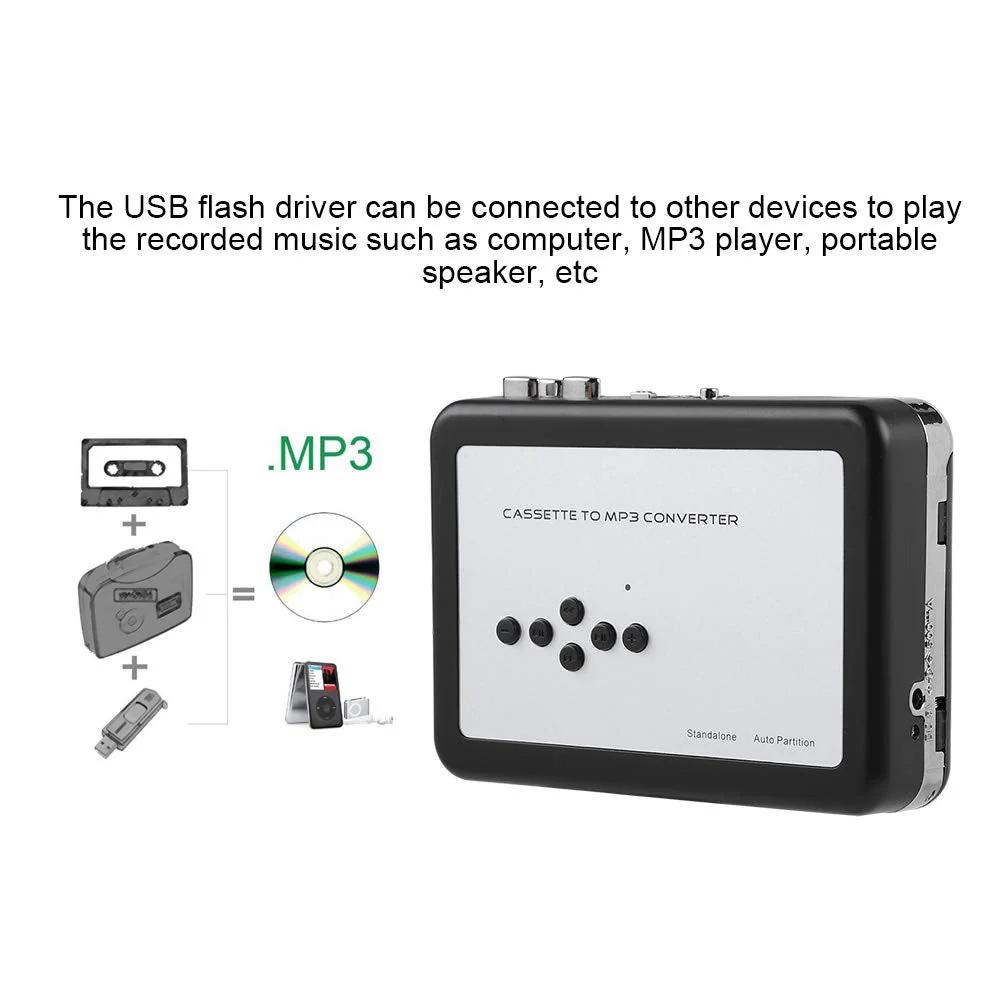 Portable Cassette Player Recorder Converter, Cassette to MP3 Converter USB Flash Drive Capture Audio Music Player - Image 4