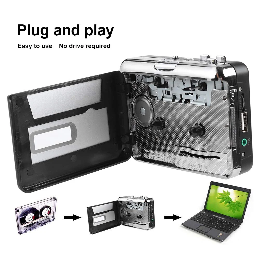 Portable Cassette Player Recorder Converter, Cassette to MP3 Converter USB Flash Drive Capture Audio Music Player - Image 6