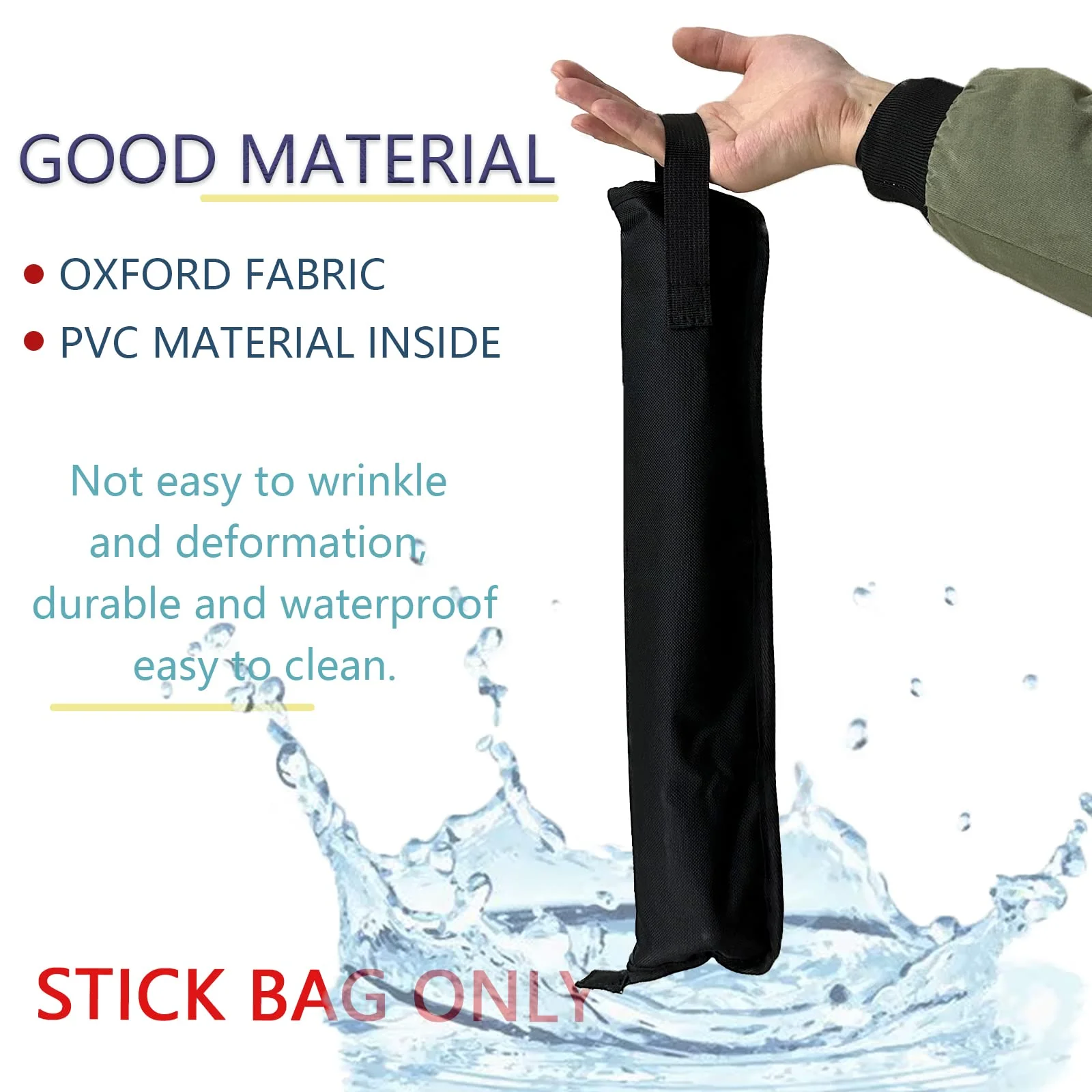 Portable Drum Stick Bag, Small Drumstick Storage Case Bag, Hanging Drumstick Holder Bag, Lasting Drum Sticks Bag with Hooks Inside for Drum Set Mallet and Percussion Sticks Black - Image 2