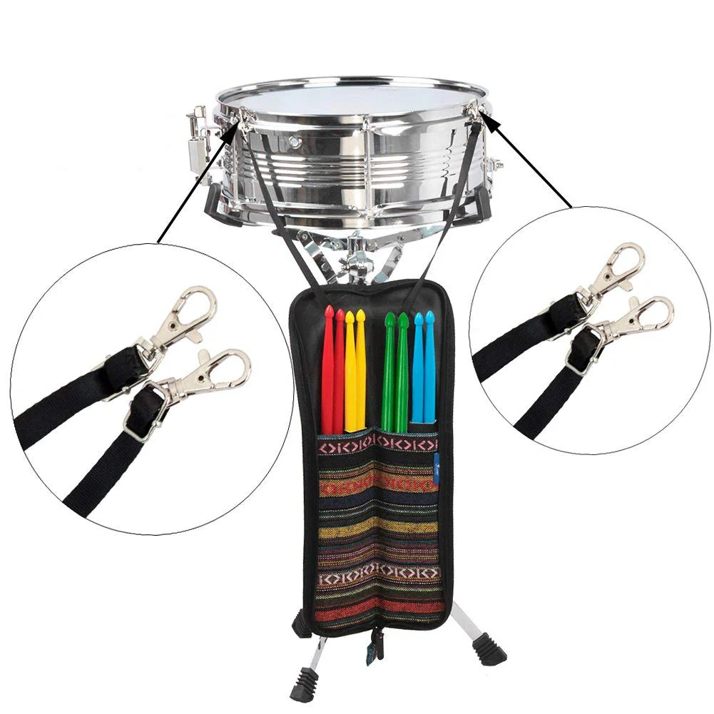 Portable Drumstick Bag Case Folk Style Drum Stick Holder Bag Drumsticks Accessories Carrying Handbag With Handle Drumstick Case Drum Stick Bag - Image 2