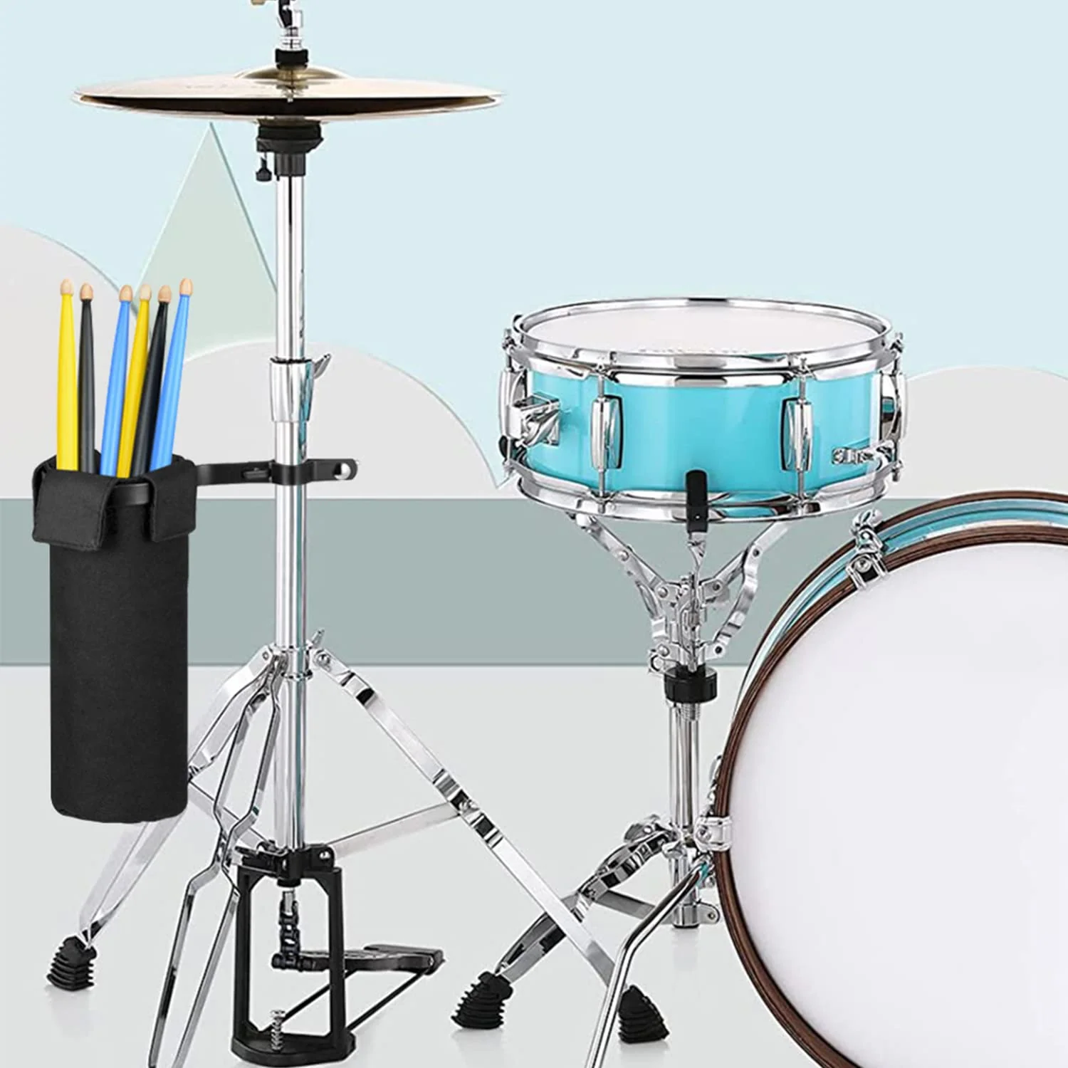 Portable Drumstick Holder Adjustable Drum Stick Bag Waterproof Oxford Fabric Black Drumstick Container Bag - Image 7