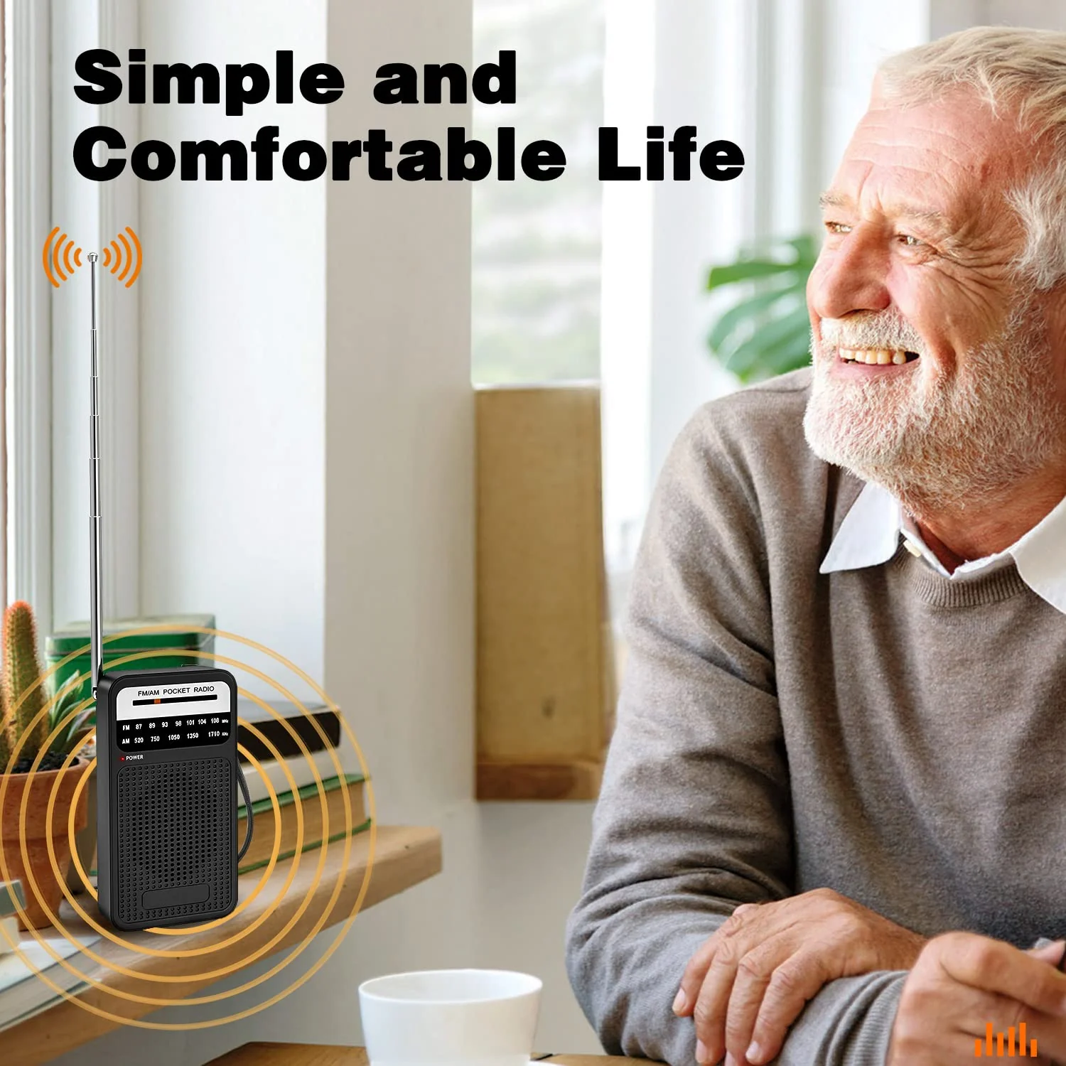 Portable Radio AM FM, Goodes Transistor Radio with Loud Speaker, Headphone Jack, 2AA Battery Operated Radio for Long Range Reception, Pocket Radio for Indoor, Outdoor and Emergency Use Black - Image 2