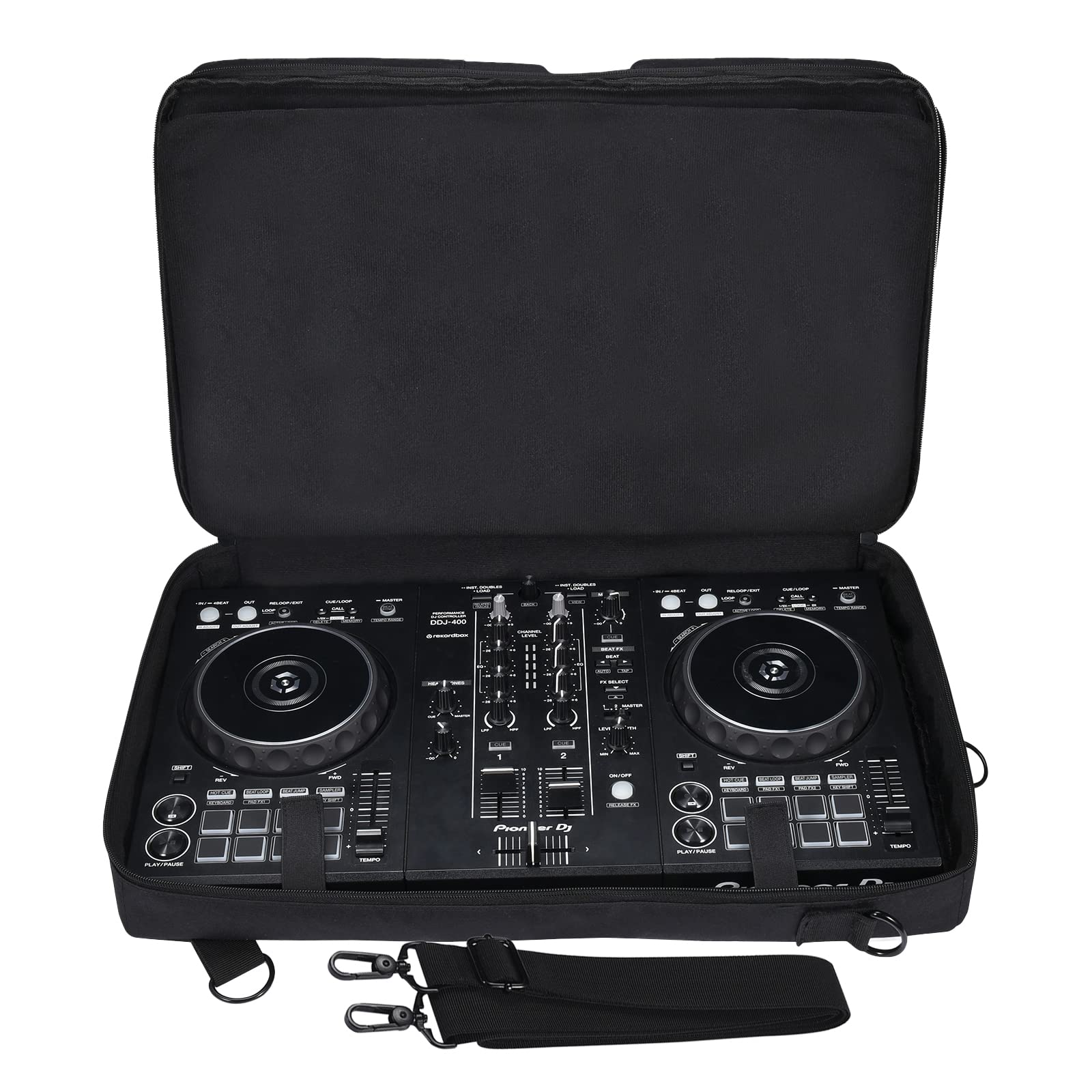 Portable Sofe Case Shoulder Bag Backpack for Pioneer DJ DDJ-FLX4/DDJ-400 DJ/DDJSB3,for Roland DJ-202,for Hercules Inpulse 300,for Native Instruments TRAKTOR Kontrol S2 DJ Controller and More Black Bag for DJ Controller
