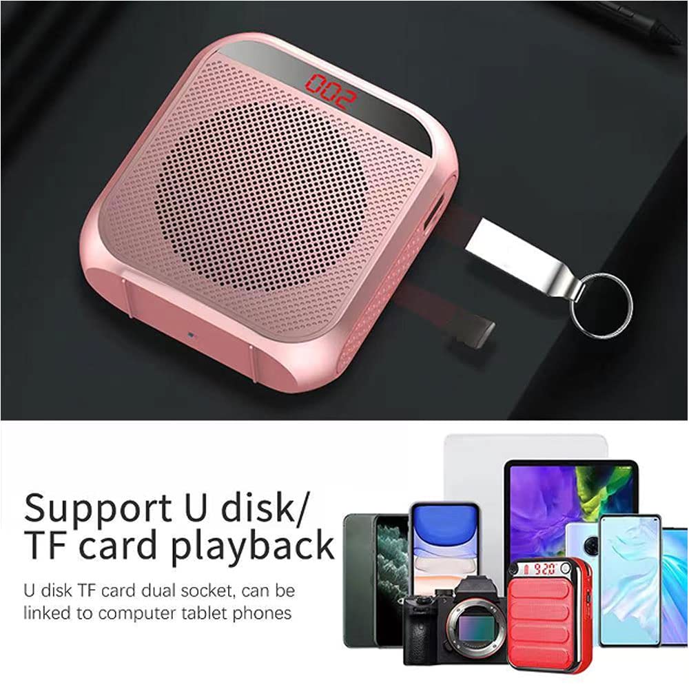 Portable Voice Amplifier for Teachers, 2200mAh Rechargeable Personal Amplifier Mic PA System Headset Microphone with Speaker for Teachers, Training, Meeting, Tour Guide, Yoga, Classroom (Black) Black - Image 4
