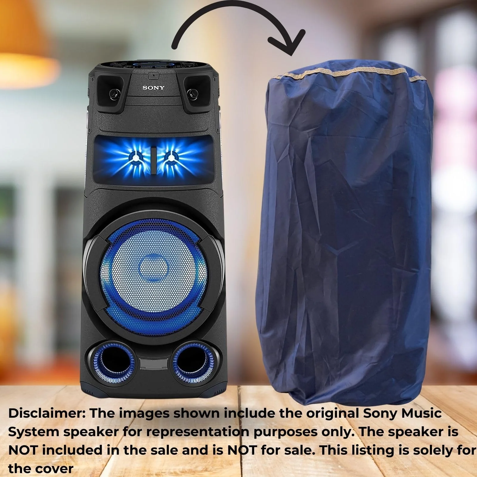 Premium Dust Cover for Party Speakers upto Dimesnions 36-inch Height & 16-inch Diameter , Ideal for Sony MHC V73D, JBL, Boat & More - Keep Your Audio Gear Clean and Dust-Free - Image 4