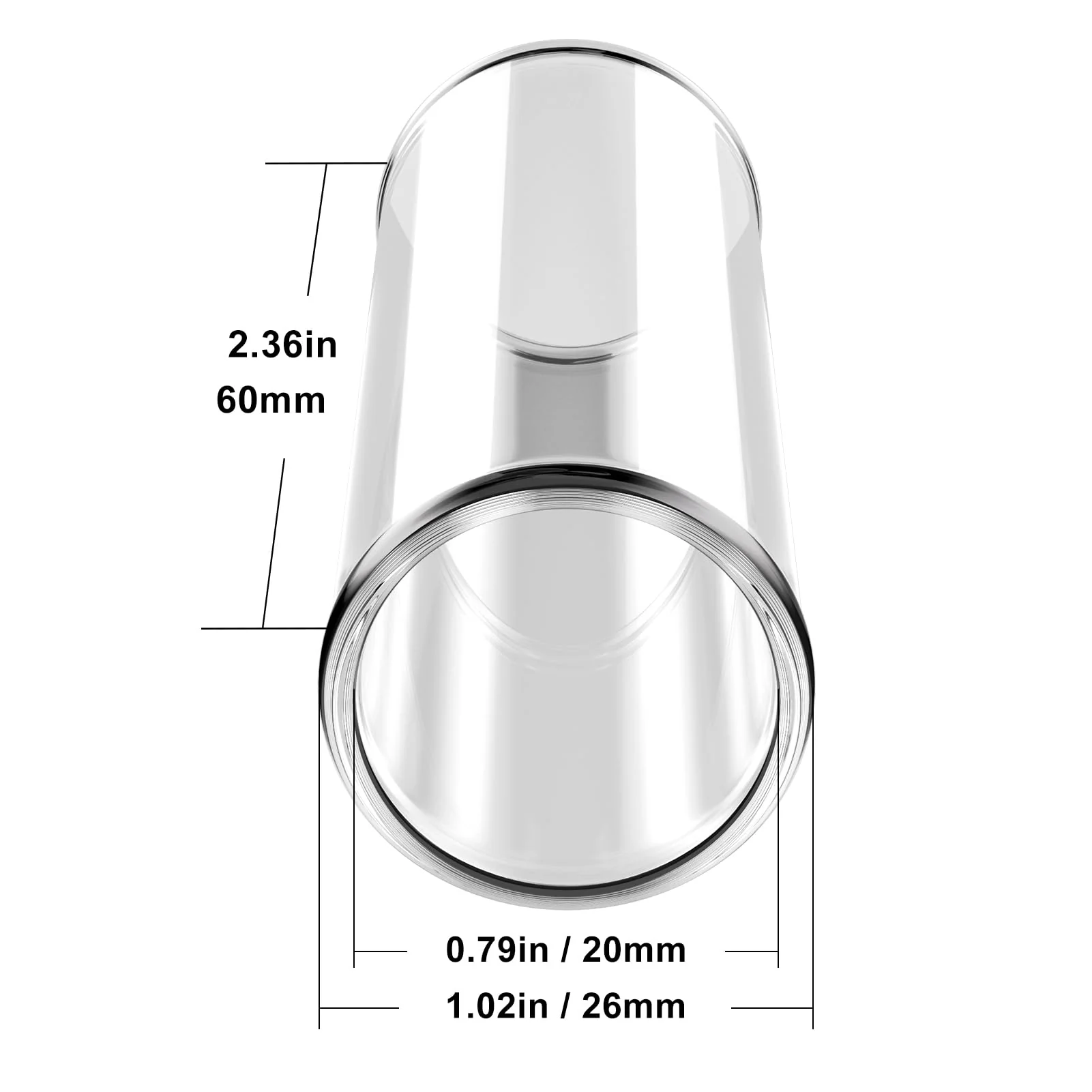 Premium Glass Guitar Slide for Electric and Acoustic - Thick Knuckle Glass Finger Slide Guitar Heavy Glass Guitar Slides Ring Size 9 Length 2.36 inch ring size 9 - length 2.36 inch clear - Image 3