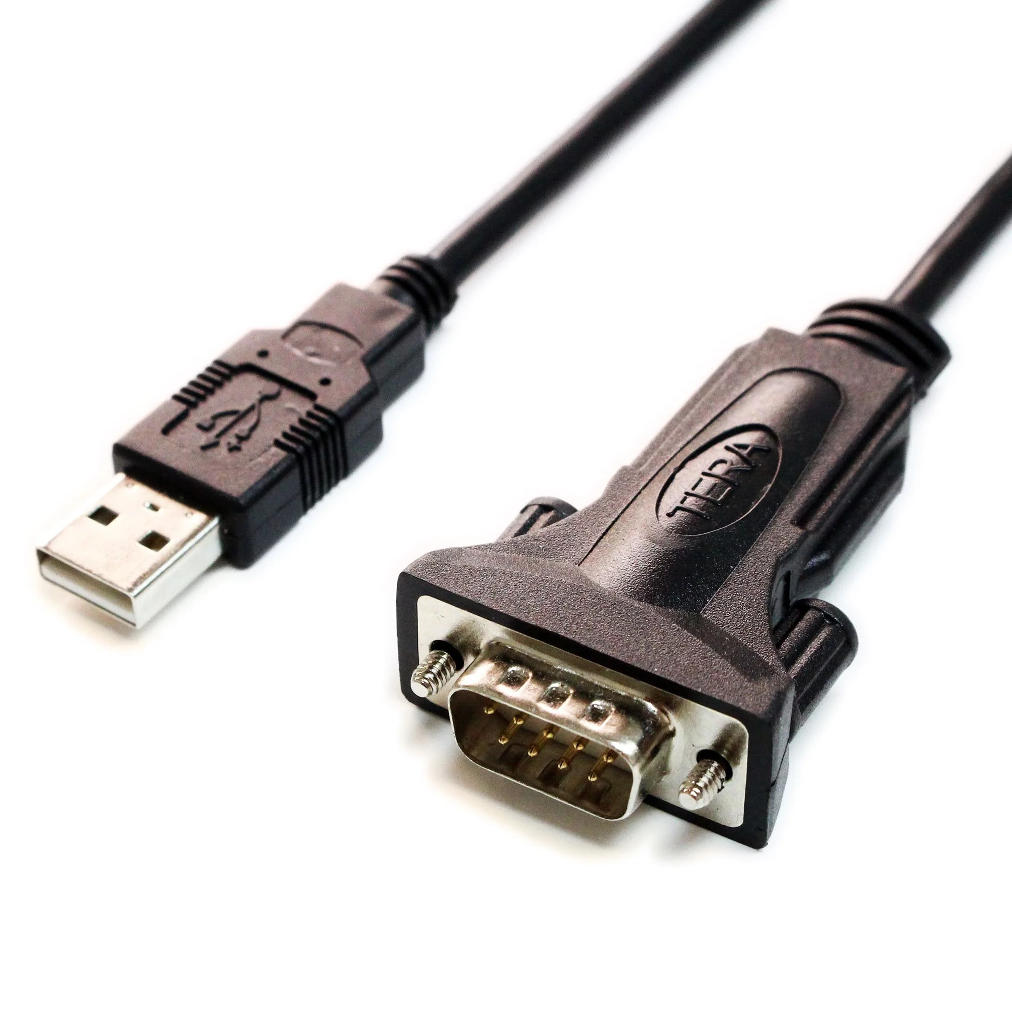 Premium USB 2.0 to RS232 Serial DB9 Adapter Cable 6 Feet - Supports Windows 11, 10, 8, 7, Vista, XP, 2000, 98, Linux and Mac - Built with FTDI Chipset and Thumbscrews 6 ft