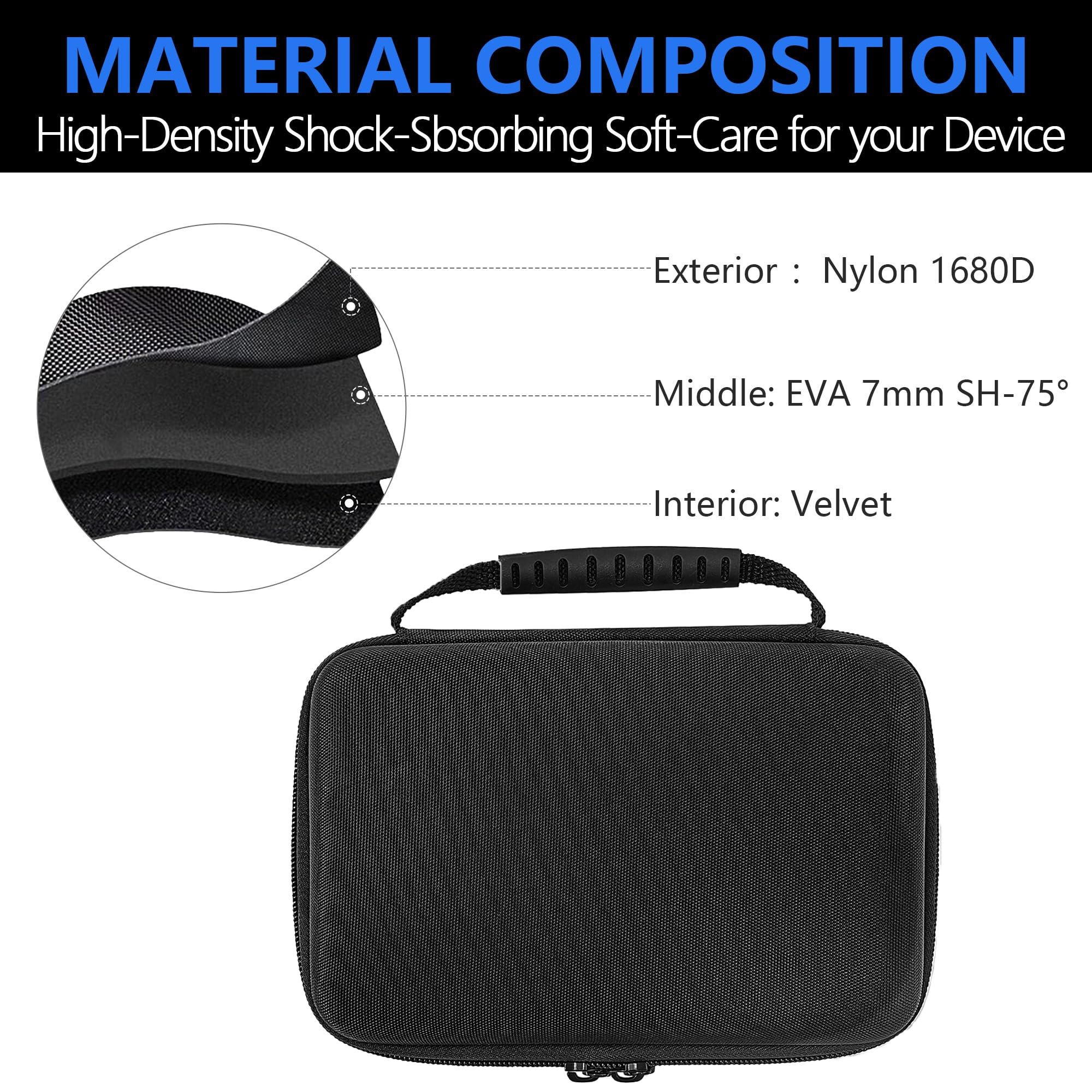 Premium Velvet Travel Case Compatible with Focusrite Scarlett 2i2 case 4th Gen Audio Interface, HardShell case Match 2i2 Protective Travel Carrying cover Bag (Black) Black - Image 6