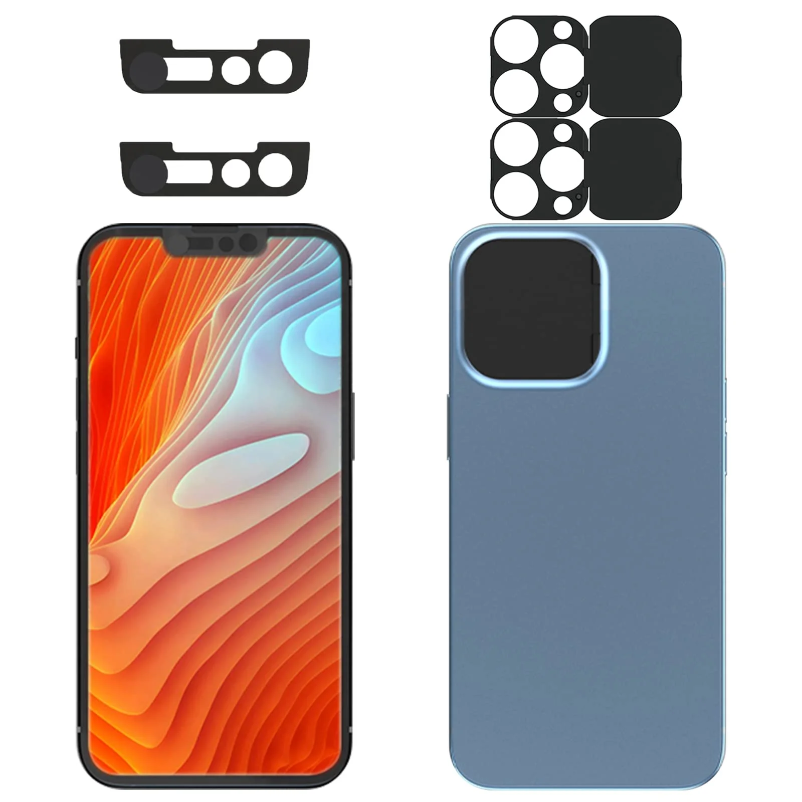 Privacy Cover Compatible for 13 Pro/iPhone 13 Pro Max with Front Camera Cover,Protect Privacy and Security But Not Affect Facial Recognition(2Pack)