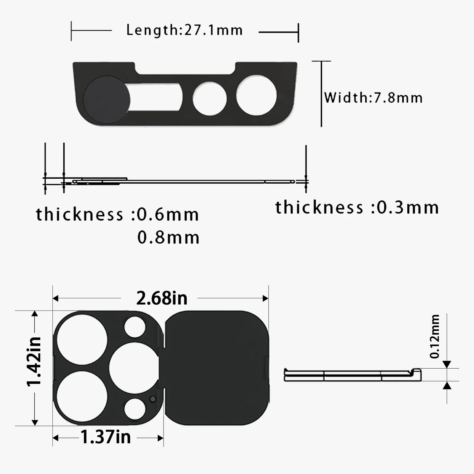 Privacy Cover Compatible for 13 Pro/iPhone 13 Pro Max with Front Camera Cover,Protect Privacy and Security But Not Affect Facial Recognition(2Pack) - Image 8