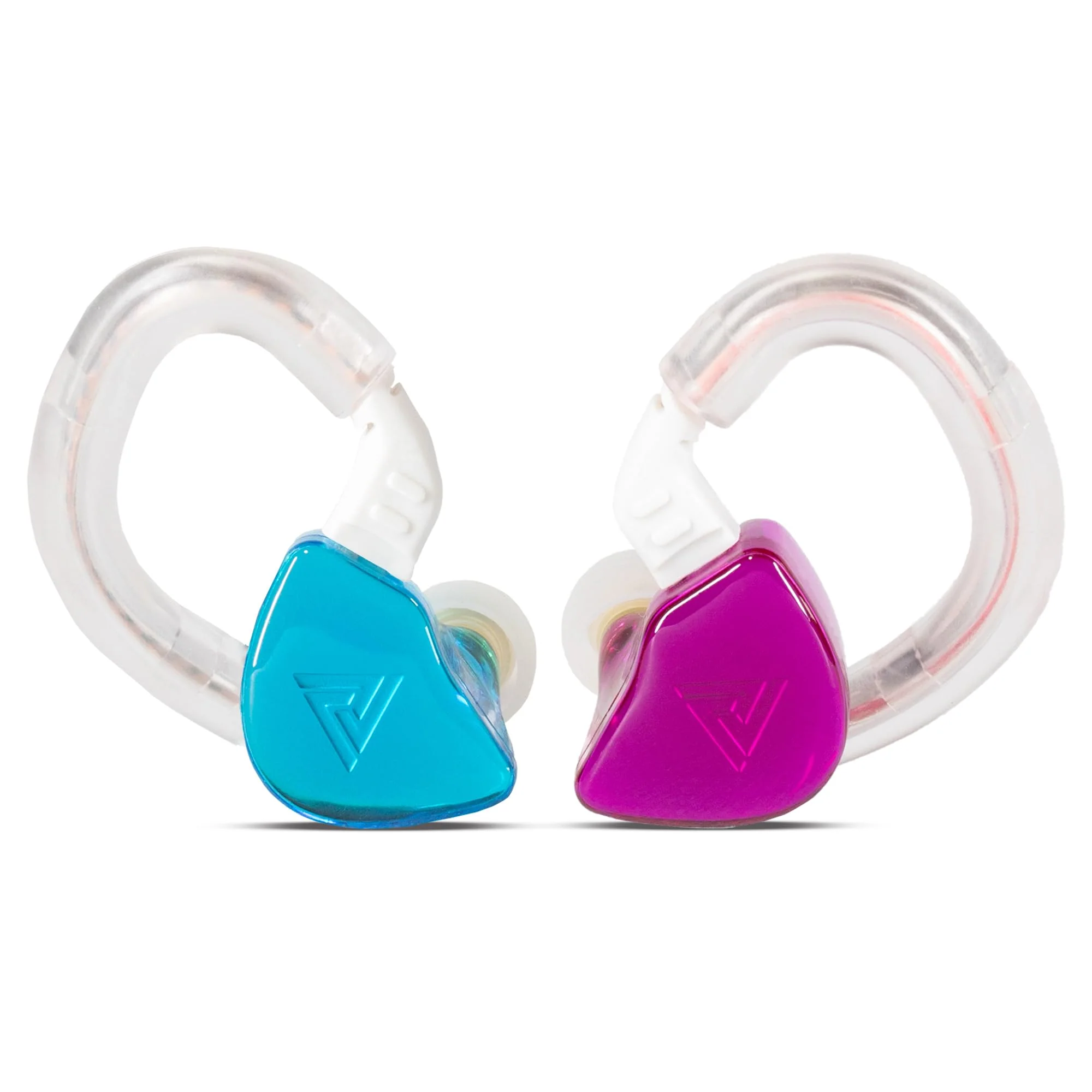 Pro in Ear Monitor Headphones with Silicone Protector for Musicians, Singers, Drummers, HiFi Wired Earbuds, IEM cable with mic, IEMs (Glass Texture Blue-Purple) Blue Purple AK8
