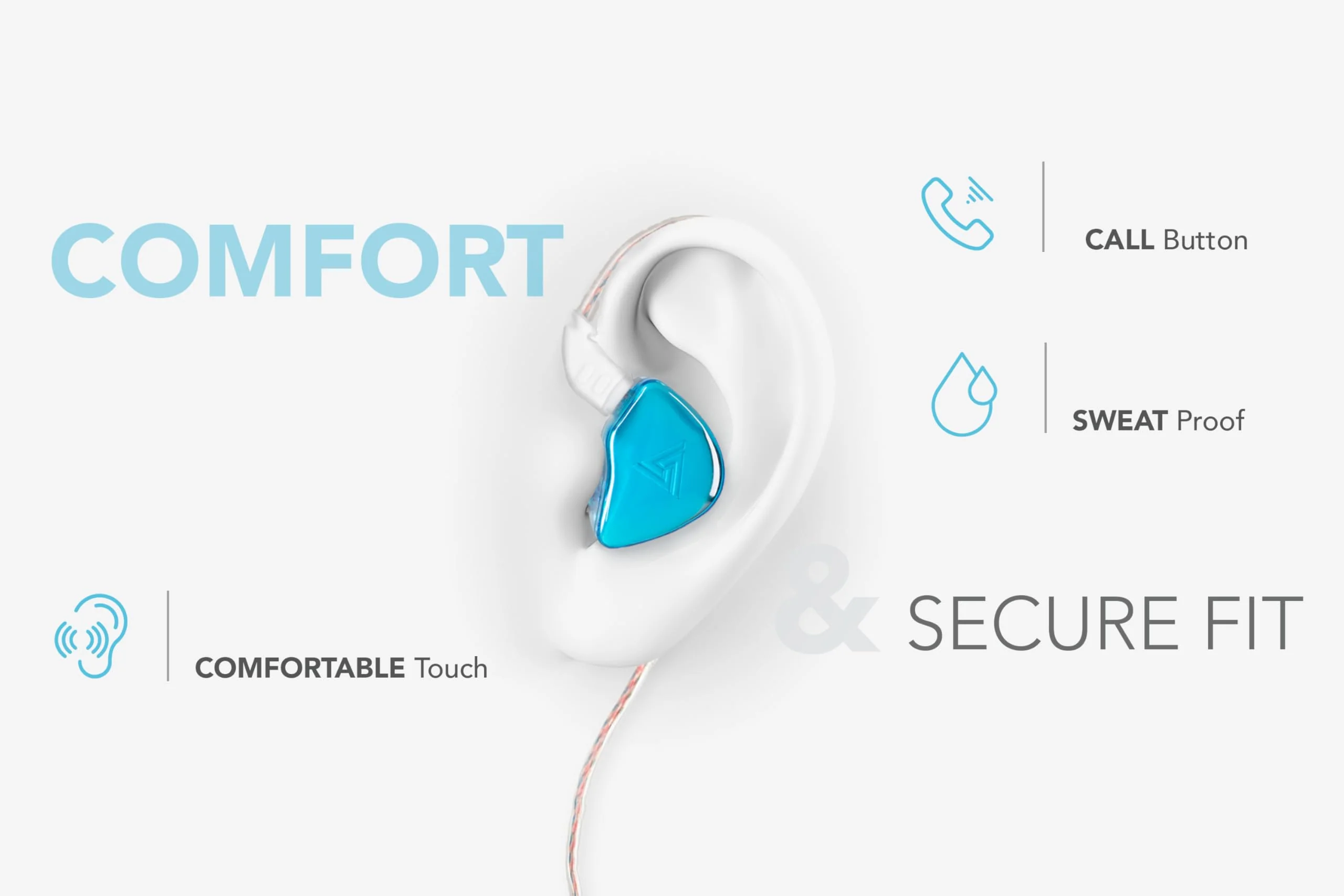 Pro in Ear Monitor Headphones with Silicone Protector for Musicians, Singers, Drummers, HiFi Wired Earbuds, IEM cable with mic, IEMs (Glass Texture Blue-Purple) Blue Purple AK8 - Image 3