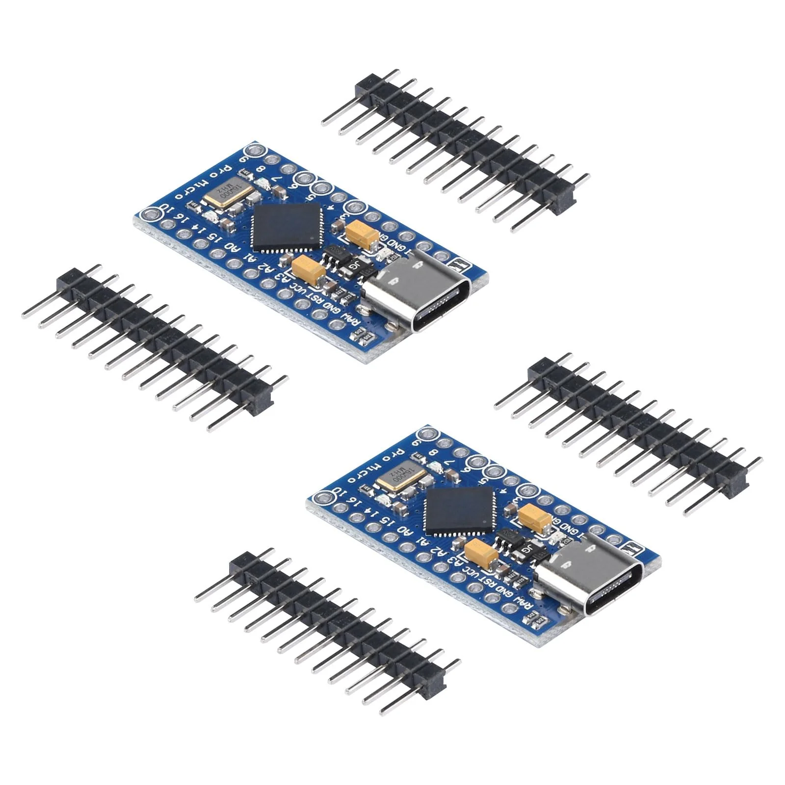 Pro Micro 32U4 Module Type-C Development Board 5V 16MHz Microcontroller Pack of 2 Blue-2 Pieces
