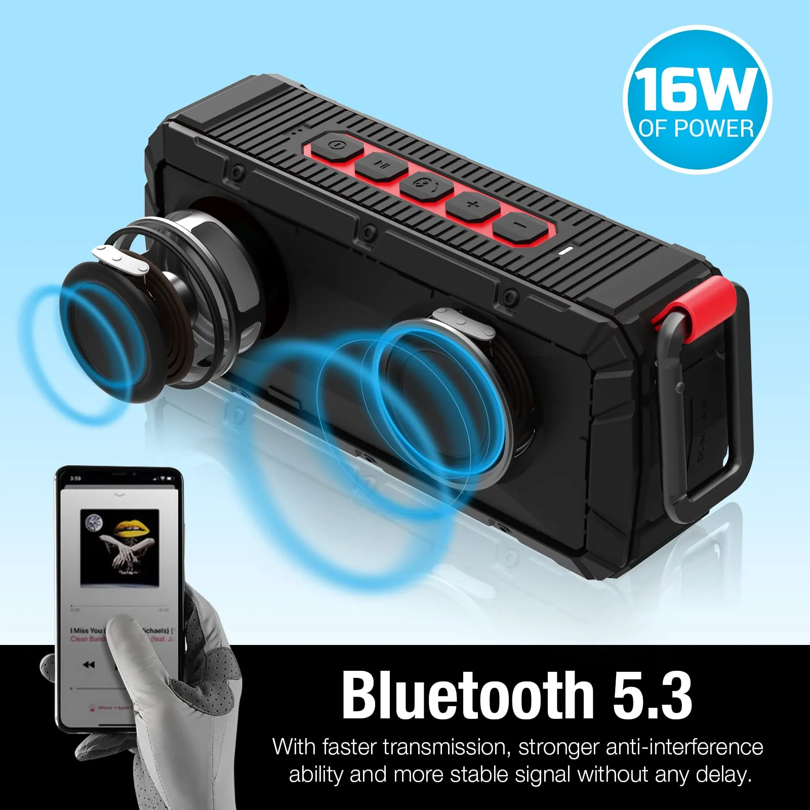 Pro Portable Magnetic Bluetooth Golf Speaker Wireless Waterproof IPX6/Shockproof 3rd Generation Magnetic Golf Speakers for Golf Cart 24Hour Battery Golf Accessories Golf Gifts(TWS & SD Card function) TWS & SD Card function - Image 7