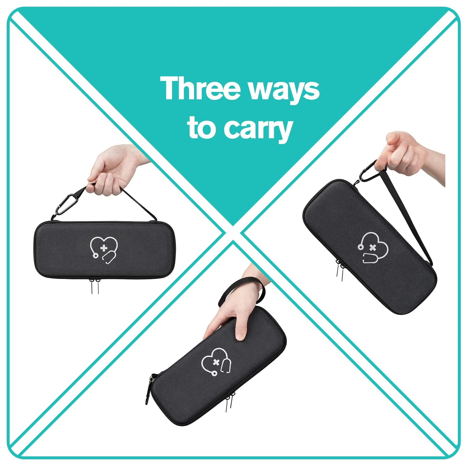 ProCase Stethoscope Case for 3M Littmann Classic III, Lightweight II S.E, MDF Acoustica Stethoscope, Cardiology IV Stethoscope, Hard Travel Carrying Case for Nurse -Black Black - Image 4