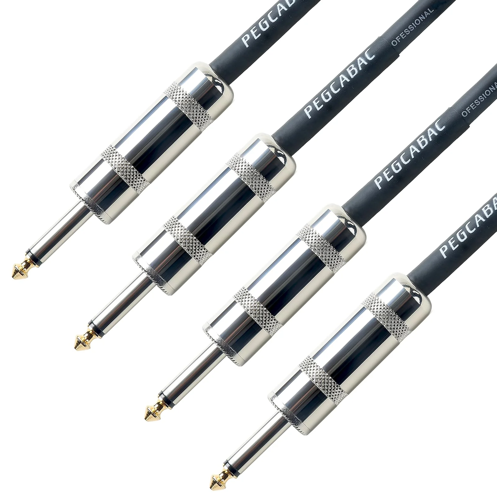 Professional Speaker Cable 10FT Heavy Duty Cord Wire 2-Pack 12AWG Pure Copper 1/4 inch to 1/4 inch TS Straight Male to Male for Amplifier, Speaker Cabinet, PA and DJ Audio