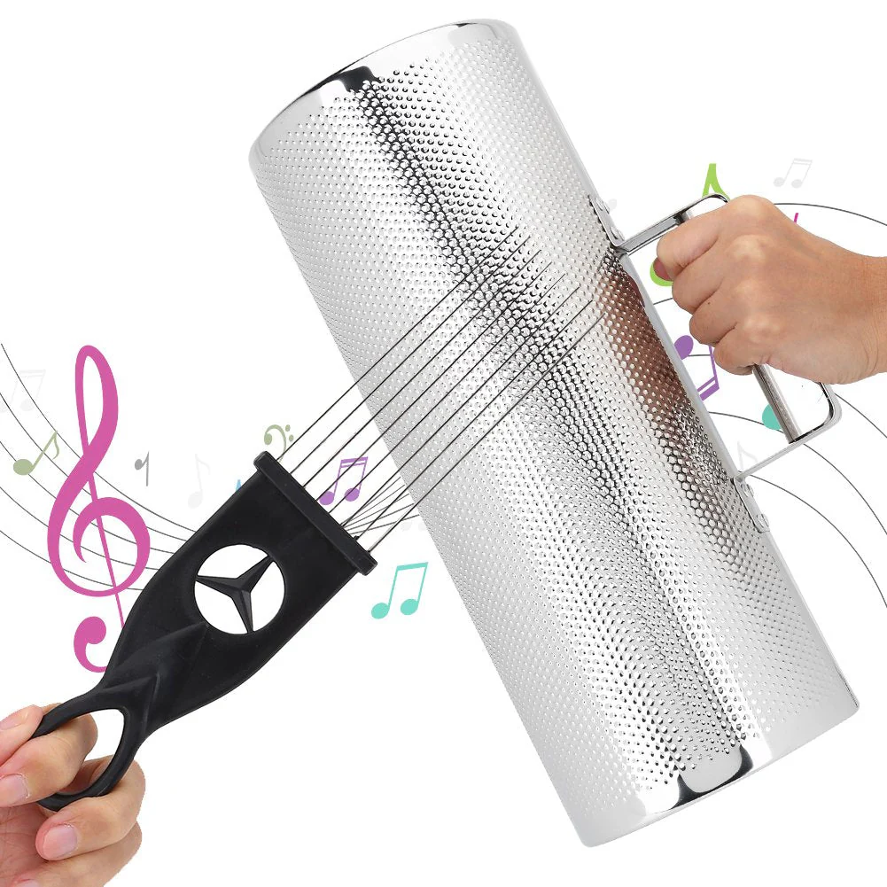 Professional Stainless Steel Guiro with Scraper Musical Training Tool for Bands, Concert, Stage Performance - Silver - Image 9