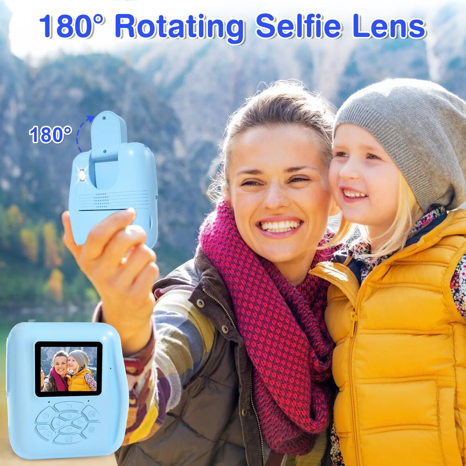 PROGRACE Instant Print Kids Camera - 1080P Digital Camera for Kids, Toys Camera with Instant Pictures, Birthday Gifts for 3-12 Year Old Girls Boys Blue - Image 5