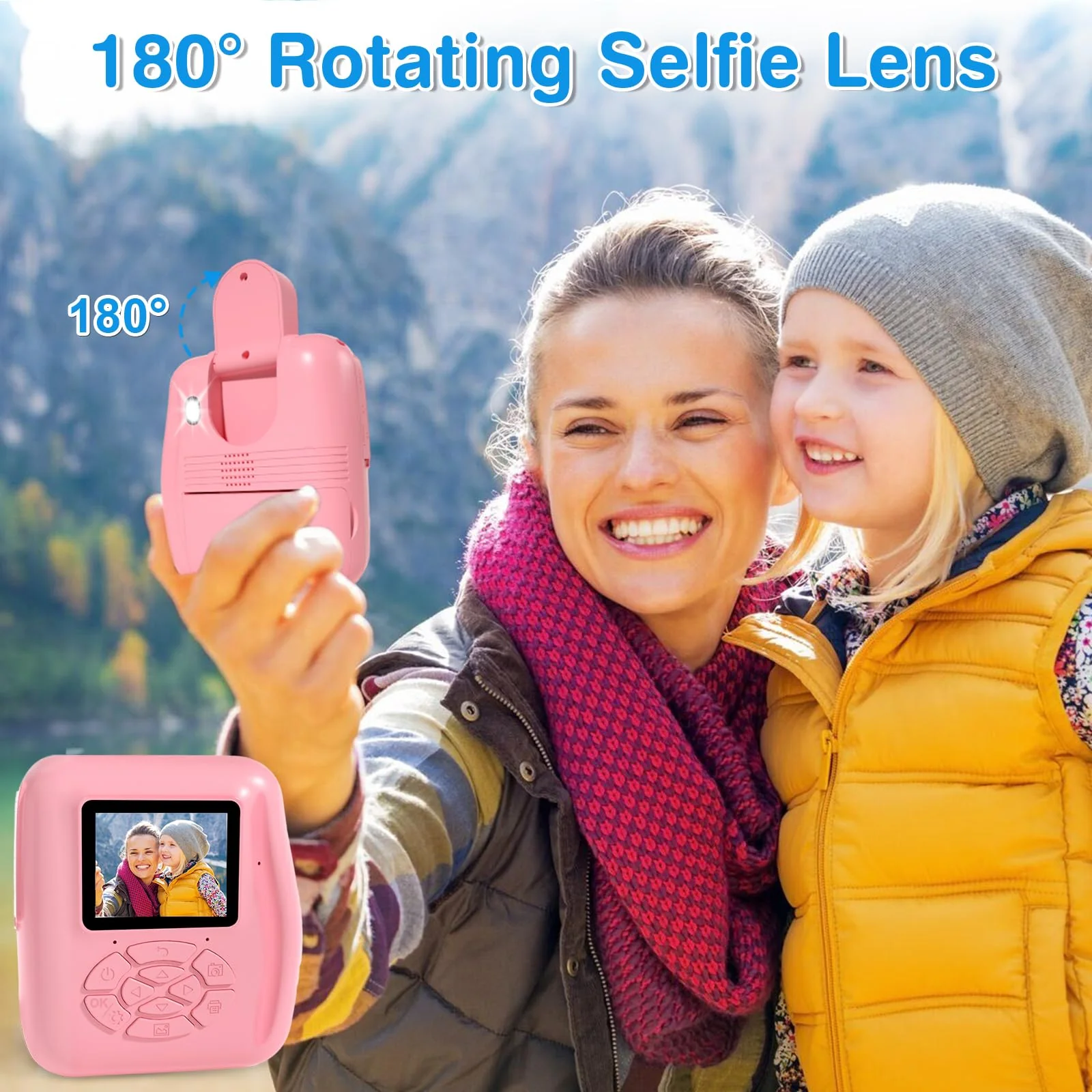 PROGRACE Kids Instant Print Camera - 1080P HD Photos & Videos - Perfect Birthday for Boys & Girls Age 3-12 with 32GB Card Pink - Image 5