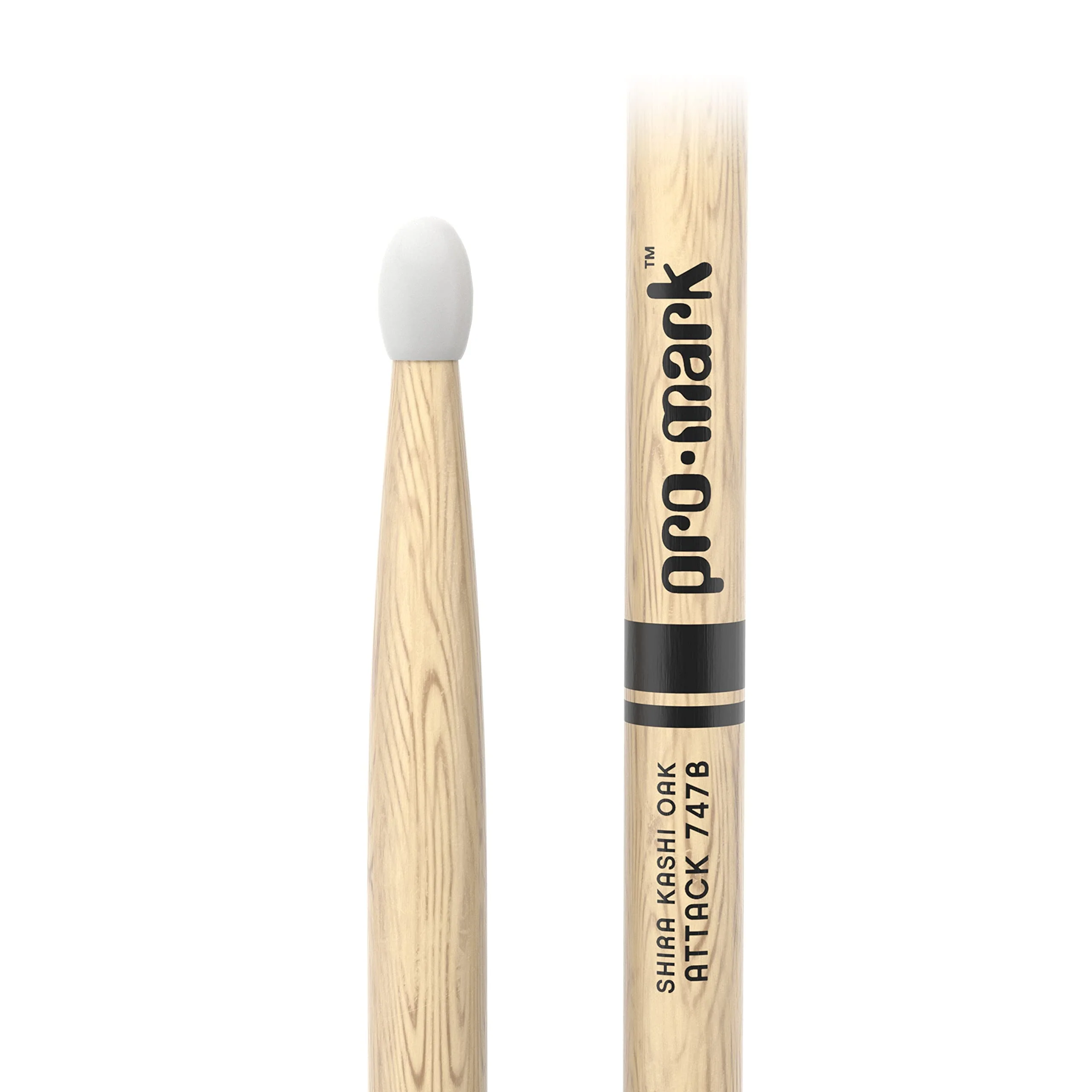 ProMark Drum Sticks - Classic Attack 747B Shira Kashi Oak Drumsticks, Oval Nylon Tip, One Pair Classic, Attack 747B - Image 2