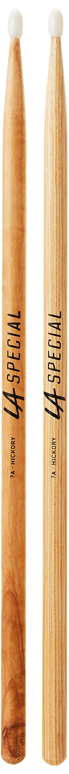 promark LA Specials Drum Sticks - 7A Drumsticks - Drum Sticks Set for Acoustic Drums or Electronic Drums - Oval Nylon Tip - Hickory Drumsticks - Consistent Weight and Pitch - 3 Pairs - Image 2