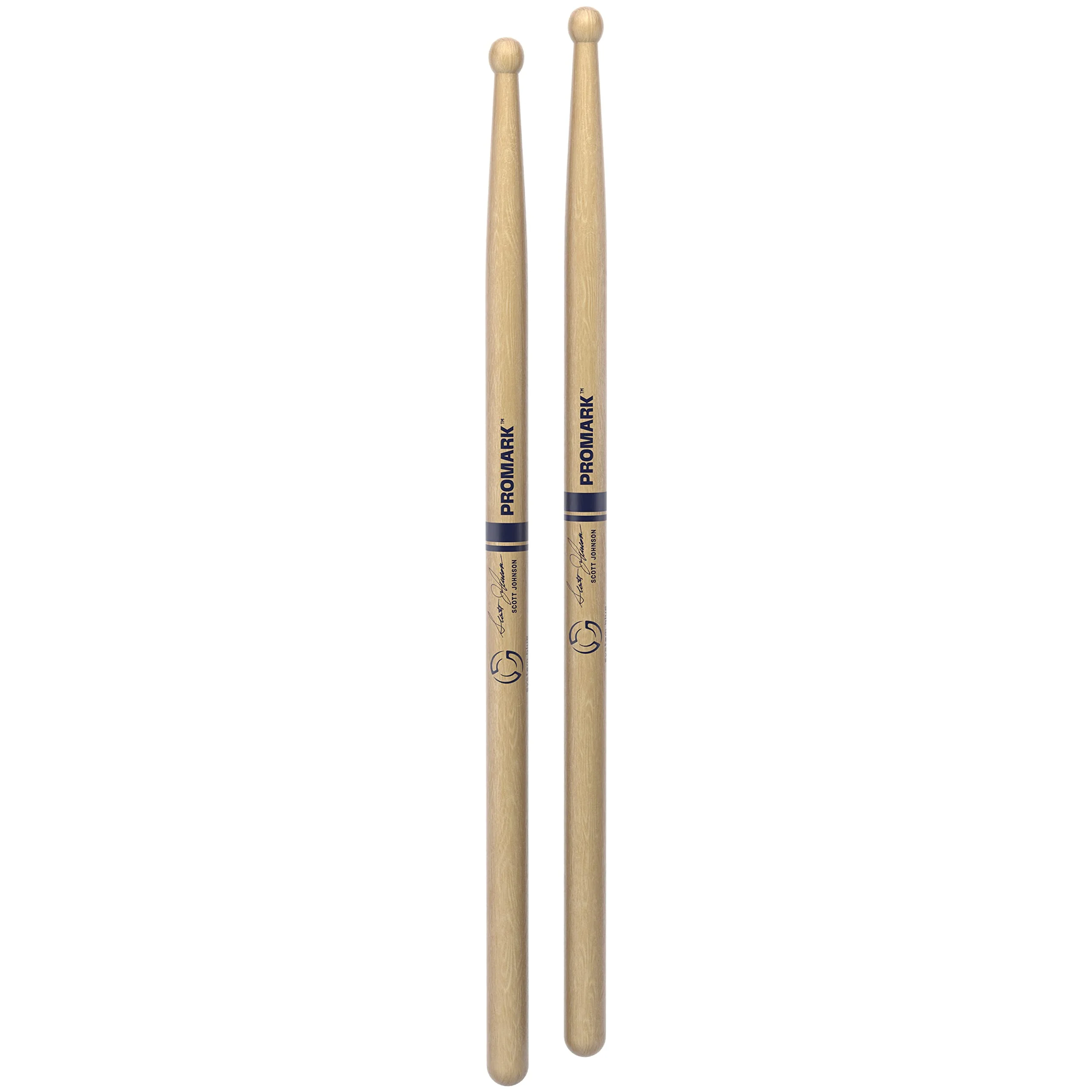 ProMark Scott Johnson Hickory Signature Marching Snare Drum Sticks - FireGrain For Playing Harder, Longer - No Excess Vibration - Lacquer Finish, Large Round Tip, Hickory Wood - 1 Pair DC17 - Scott Johnson - Image 3