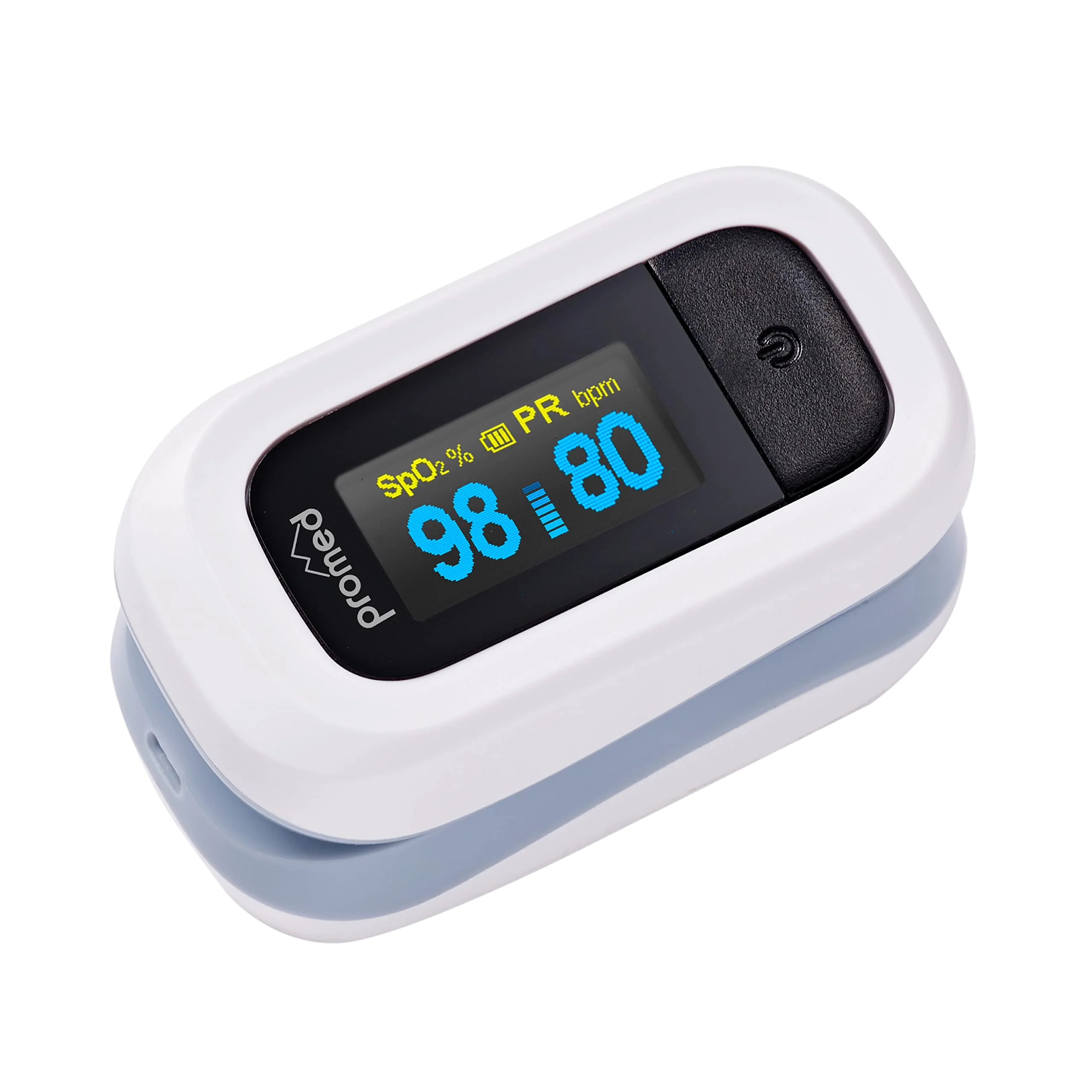 Promed Pulse Oximeter PM-200 Pro, Easy Measurement of Heart Rate & Oxygen Saturation in the Blood, Finger Pulse Oximeter with OLED Display and Automatic Shut-Off