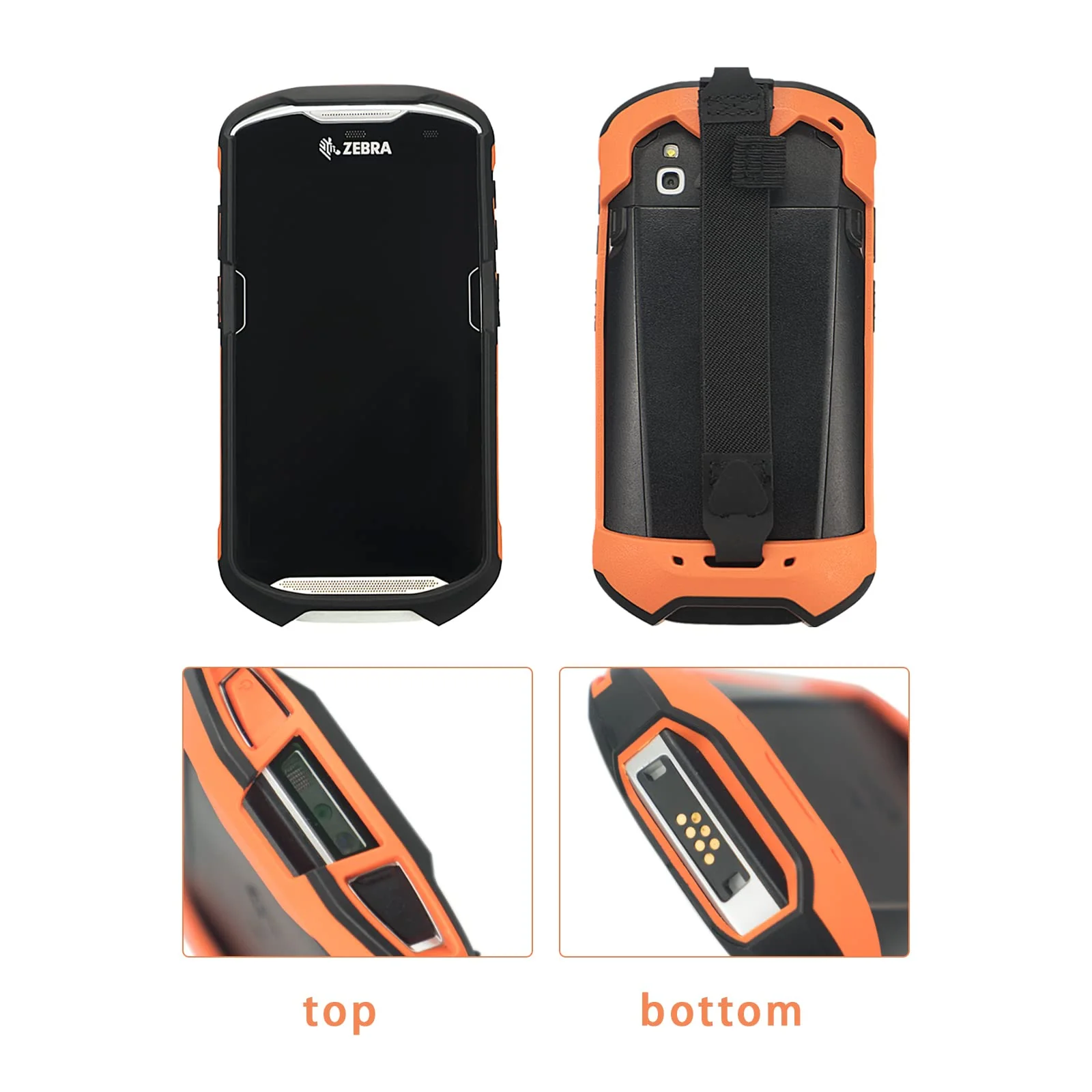 Protective Case Cover with Handstrap Rugged Boot Carrying Case for Zebra TC51 TC510K TC52 TC56 TC57 Rugged Bumper Case Armor Designed for Zebra Protection Tough Shock Proof,Orange Orange - Image 3