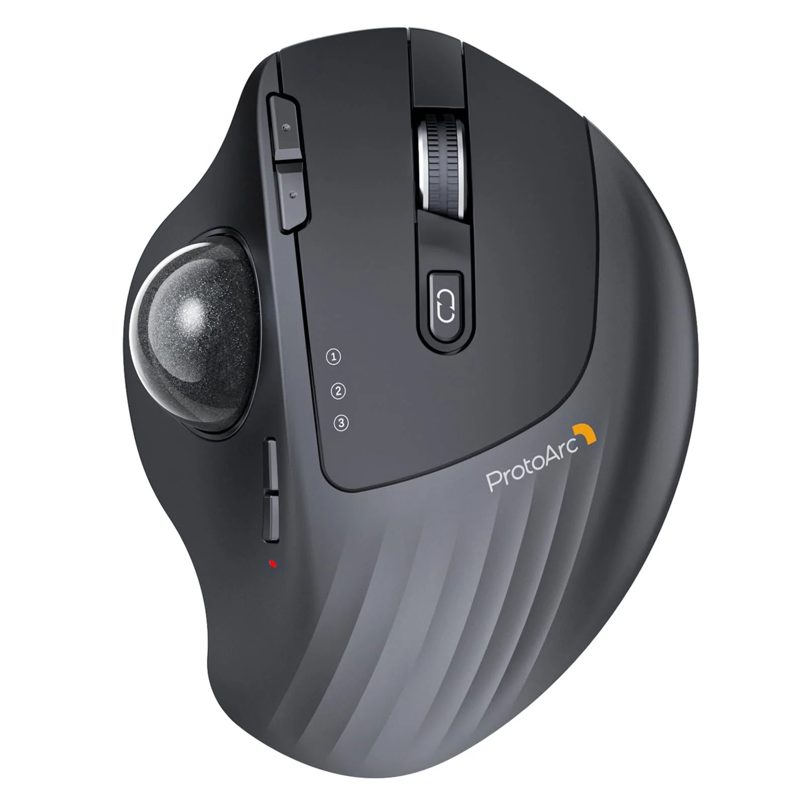 ProtoArc Wireless Trackball Mouse, EM01 NL Ergonomic Bluetooth Rollerball Thumb Mouse Rechargeable Computer Laptop Mouse, Adjustable Angle & 3 Device Connection for PC, Mac, Windows-Gray Ball Gray Ball