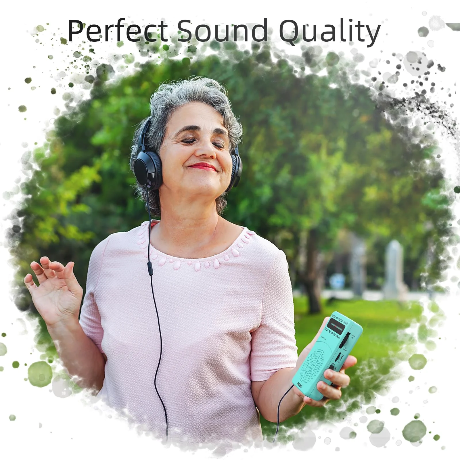 PRUNUS J-166 Portable Radio AM FM, Battery Operated Radio with Tuning Light, Back Clip, Excellent Reception, AM FM Radio Portable, Transistor Radio Blue - Image 2
