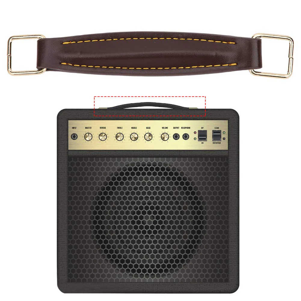 PU Leather Amplifier Handle, Guitar Amplifier handle, Large Load Capacity Guitar Accessories Steel Internal Guitar Amplifier for Beginners(Brown) brown - Image 3