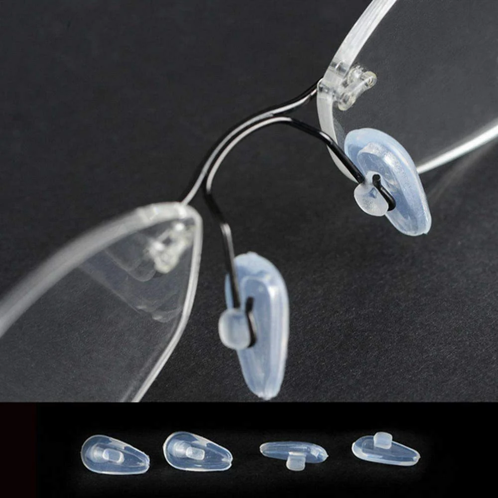 Push-in Eyeglass Nose Pads,BEHLINE Soft Silicone Air Cushion Glasses Replacement Nosepad,14mm Air Chamber/Air Bag/Nose Piece,Anti-slip Nose Bridge Pads for Eye Glasses Sunglasses(Clear,5 Pairs) - Image 5