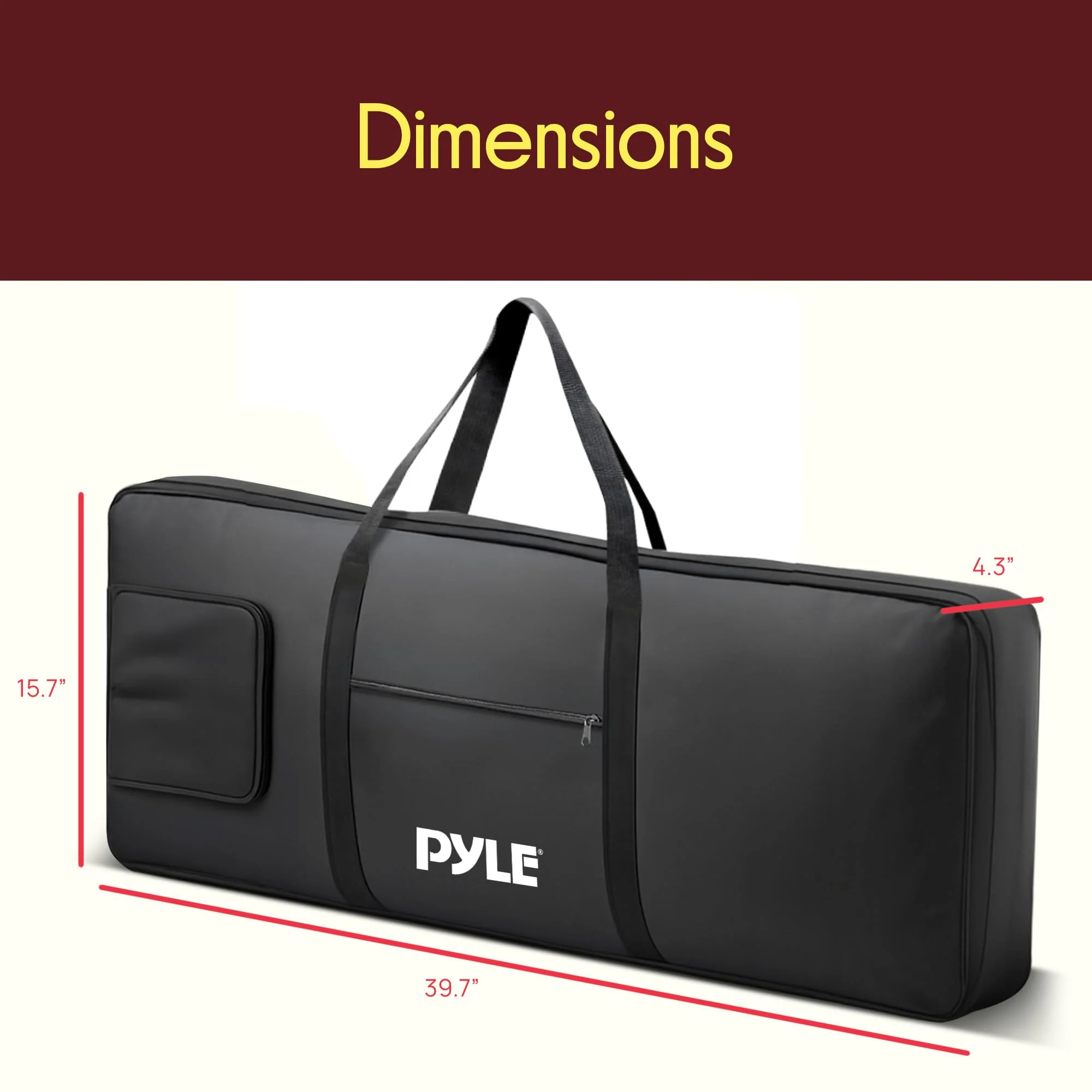 Pyle Keyboard Case, 61 Key Carrying Case Bag for Piano Keyboards, Protects and Covers Portable Digital Keyboard Water Resistant, Used for Models PKBRD6139BT, PKBRD6151PB, and PKBRD6175P - Image 8