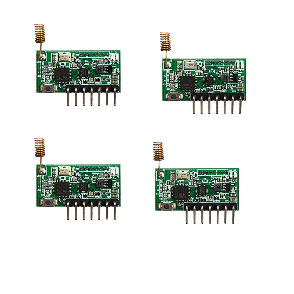 QIACHIP RX480e 868 MHz Transmitter Receiver RF Radio Module for Arduino and Garage Door Opener, Wireless Module with Antenna 4 Sets RX480E-868*4