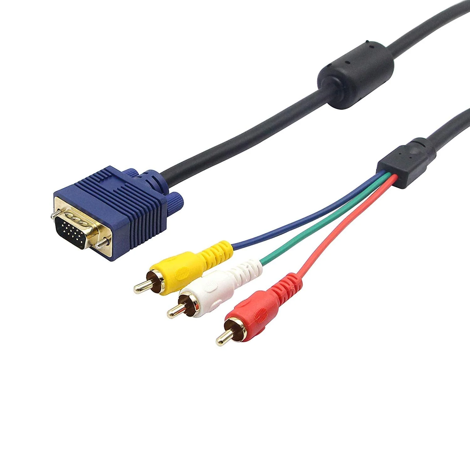 QiCheng&LYS VGA/HD15/RGB to 3 RGB Component Video Adapter for TV/HDTV Cable,1.5 m