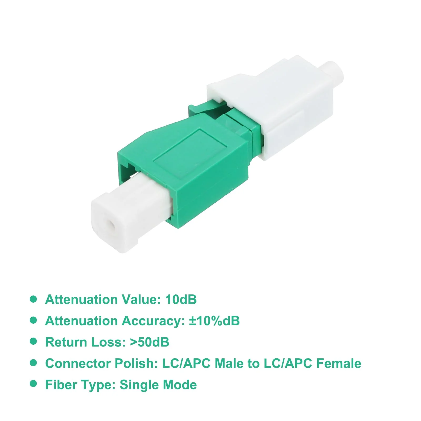 QUARKZMAN 10dB LC Fiber Optic Damper, LC/APC SM Single Mode Solid Glass Fiber Damper Male to Female for Fibre Optic Transfer Pack of 1 10 dB - Image 3