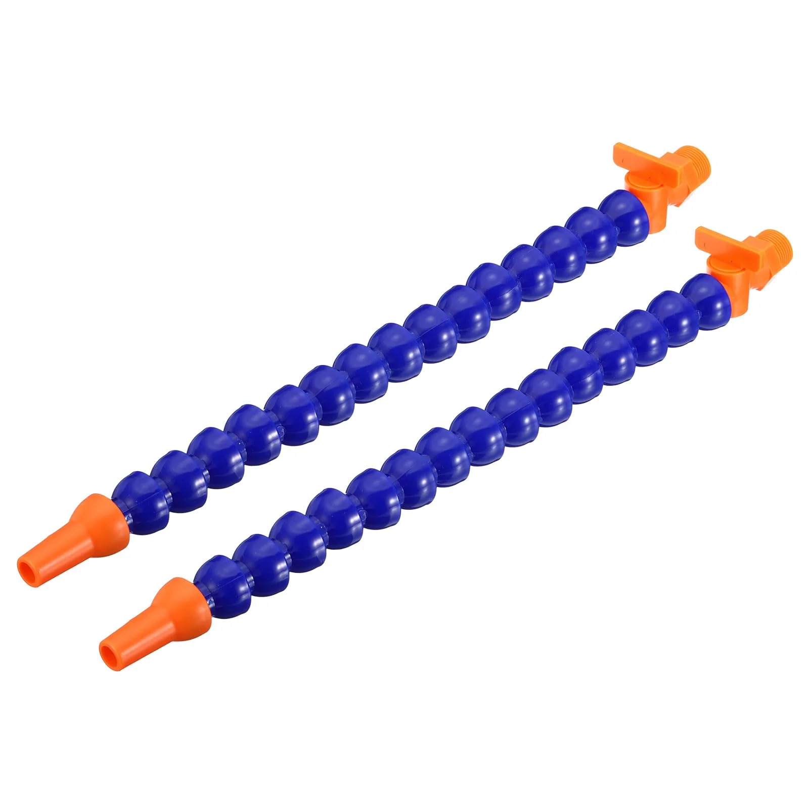 QUARKZMAN 3/8 Inch Thread Flexible Water Oil Coolant Pipe Hose 30 mm Plastic Adjustable Round Nozzle Cooling Pipe Hose with Switch for Lathe CNC Water Cooling System, Pack of 2