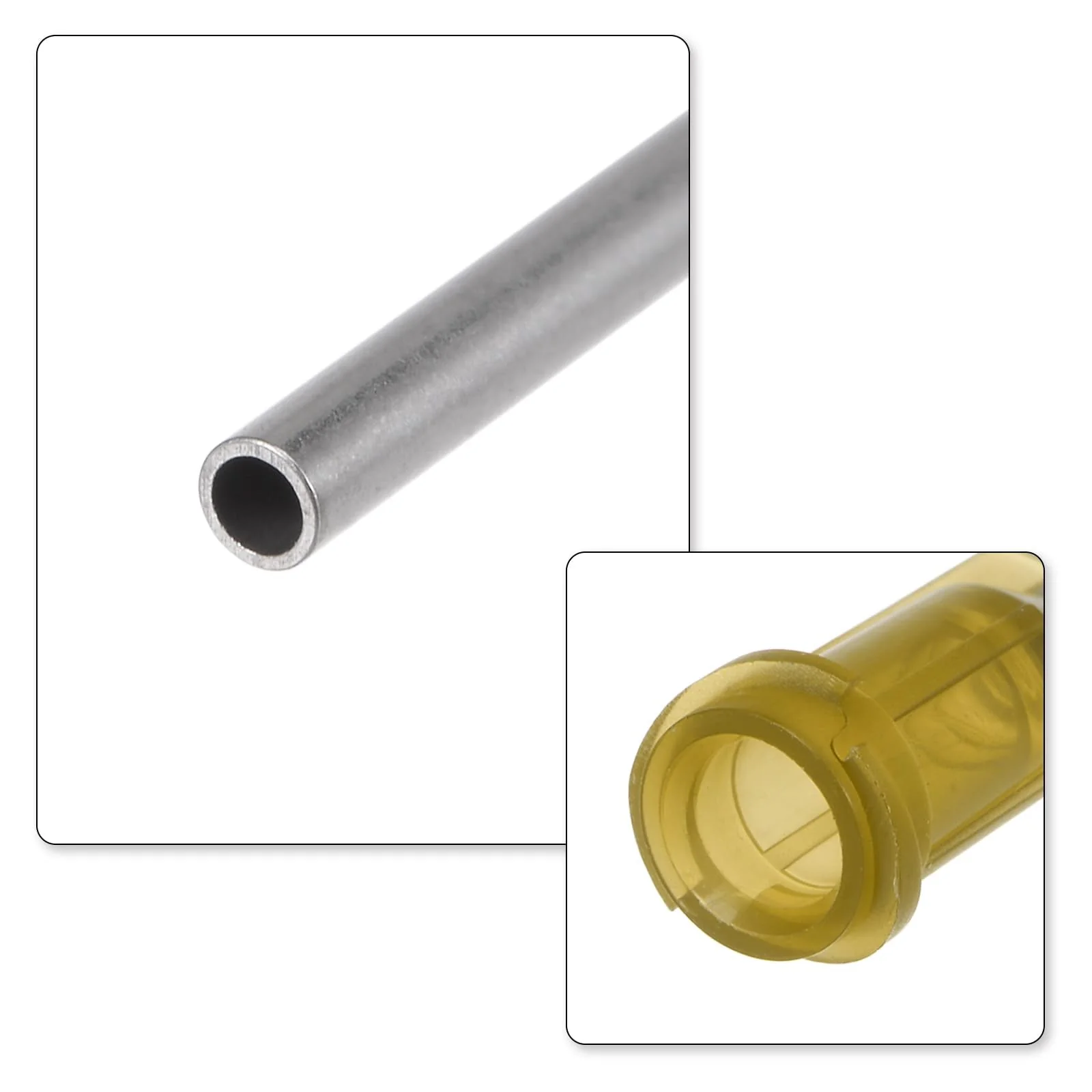 QUARKZMAN Industrial Blunt Tip Cannula 17G 1/4 Inch Length with Luer Lock Screw Connection, Dispensing Cannula for Liquid Glue Gun, Pack of 100 (Yellow) 17G 1/4" yellow - Image 4