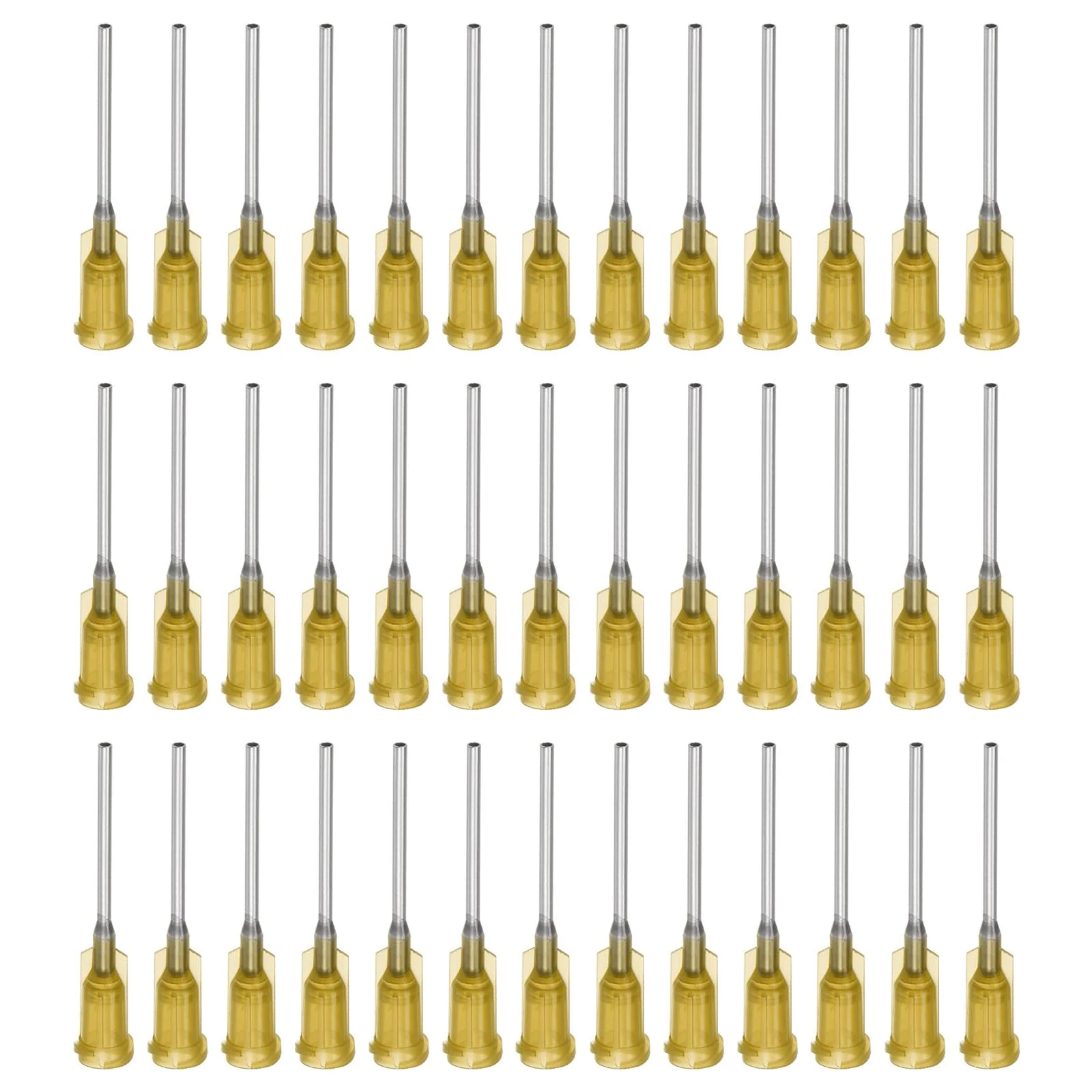 QUARKZMAN Industrial Blunt Tip Cannula 17G 1 Inch Length with Luer Lock Screw Connection, Dispensing Cannula for Liquid Glue Gun, 40 Pieces (Yellow)