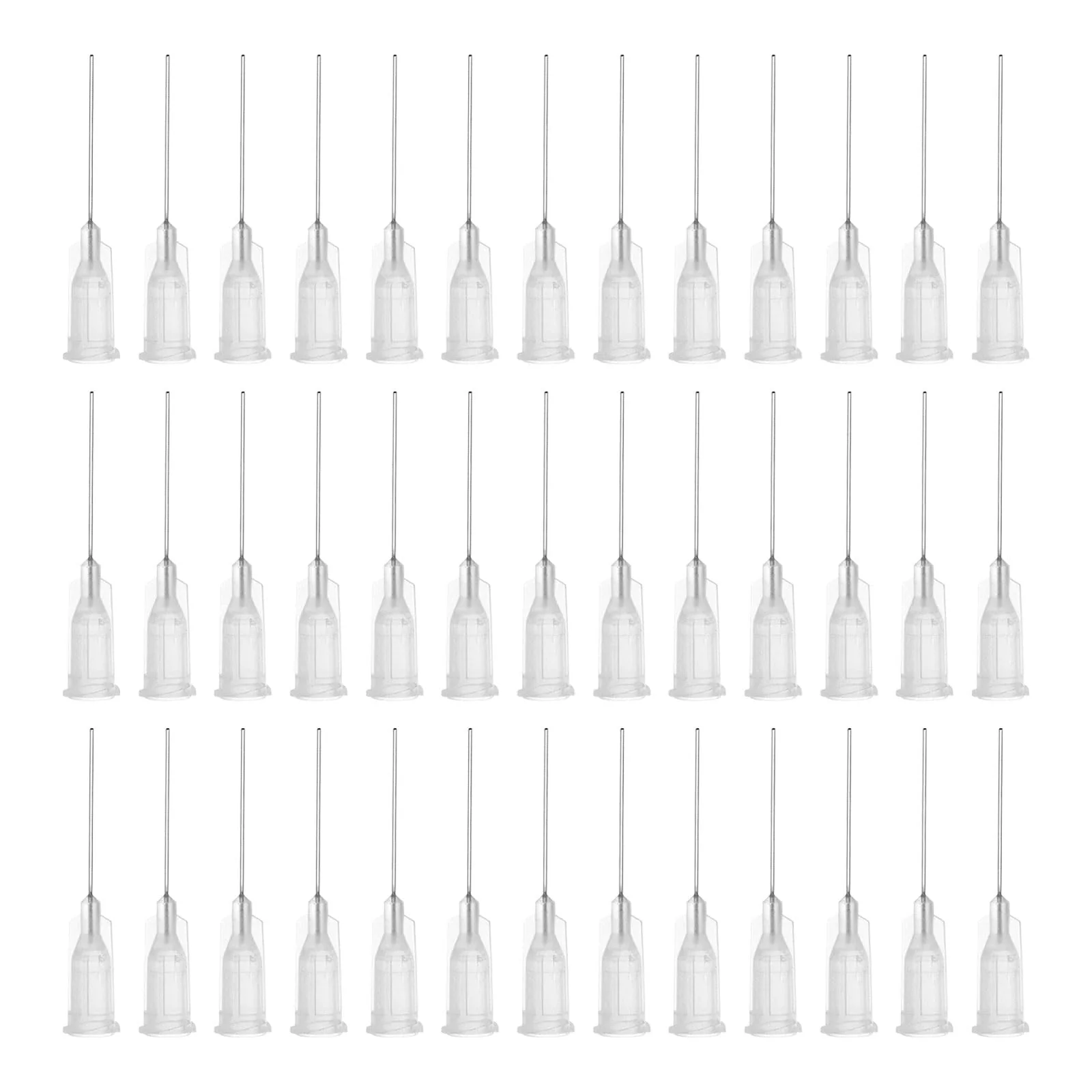 QUARKZMAN Industrial Blunt Tip Cannula 27G 1 Inch Length with Luer Lock Screw Connection, Dispensing Cannula for Liquid Glue Gun, 40 Pieces (Transparent)