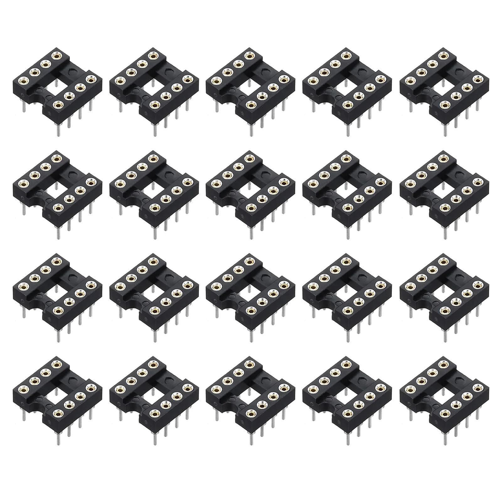QUARKZMAN Pack of 30 DIP IC Chip Socket Adapter 8 Pin IC Assortment Kit 2.54 mm / 0.1 Inch Pitch for Breadboard Project, PCB Board Design