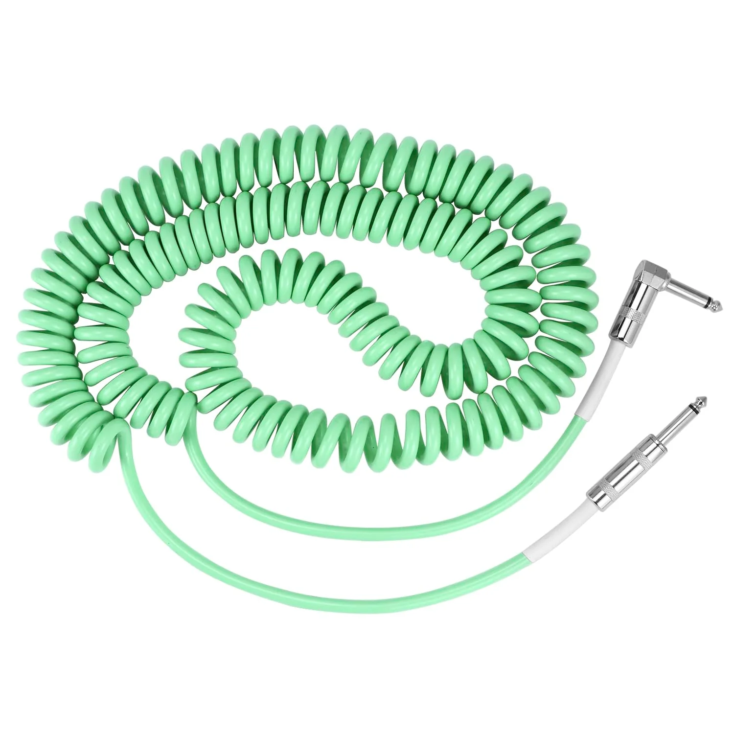QWORK Guitar Cable, 30ft Coiled Instrument Cable for Guitar/Bass, Green
